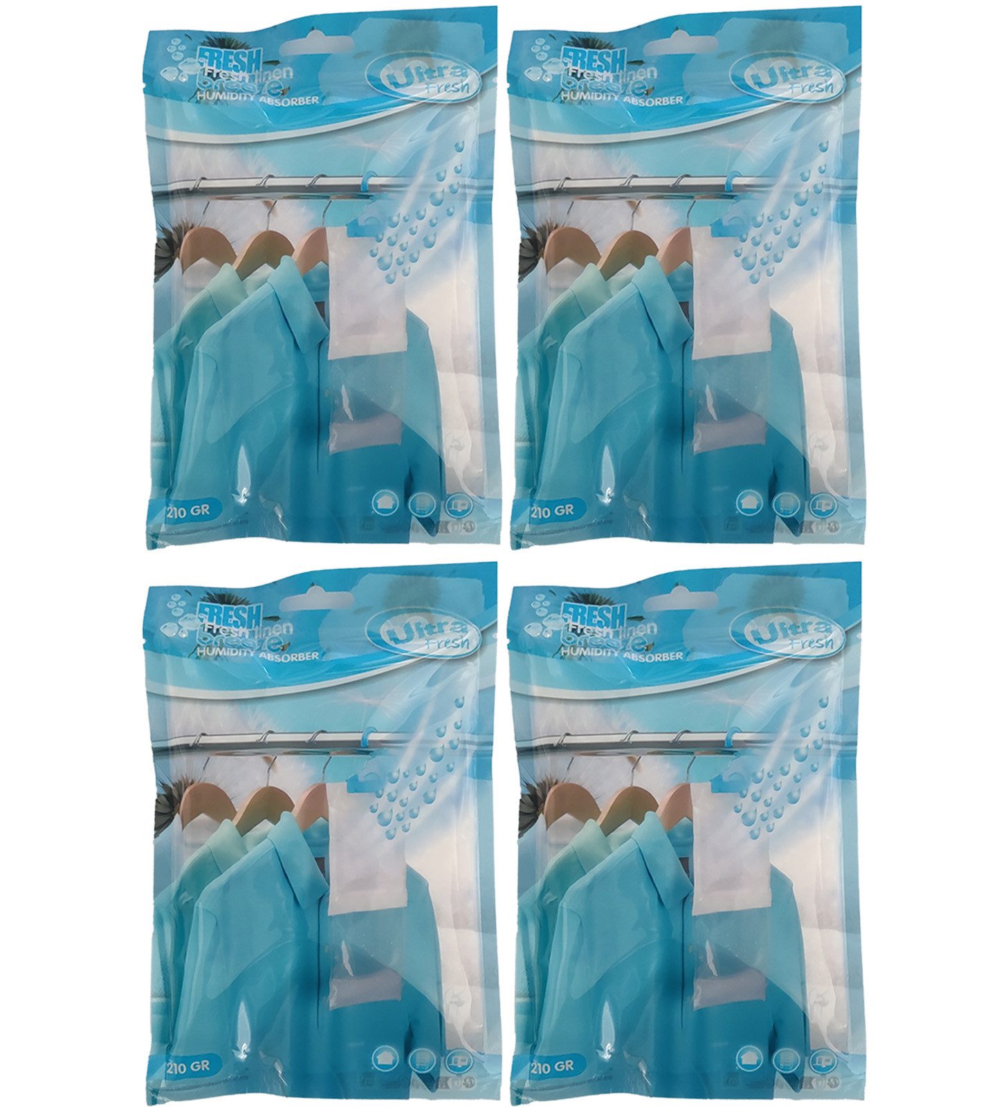 Koopman Granulat-Luftentfeuchter Luftentfeuchter Luftreiniger Fresh/ ROSE / Lavendel 4 er Set, 4er Set, Entfeuchterbeutel, Fresh Linen, Entwässern, Kleiderschrank