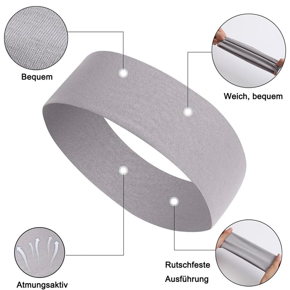 Zaewry Haargummi Yoga Headbands, Elastische Haarbänder, Rutschfest Haarband Damen, 2-tlg.