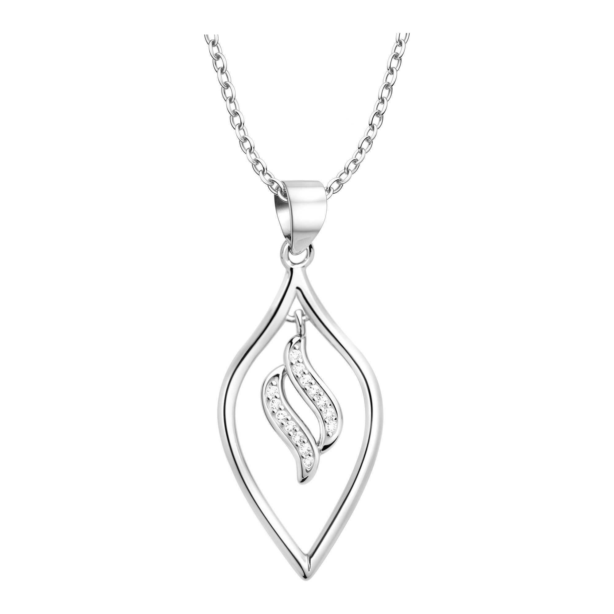 Sofia Milani Kette mit Anhänger Oval, 925 Silber Damen Schmuck - N0837