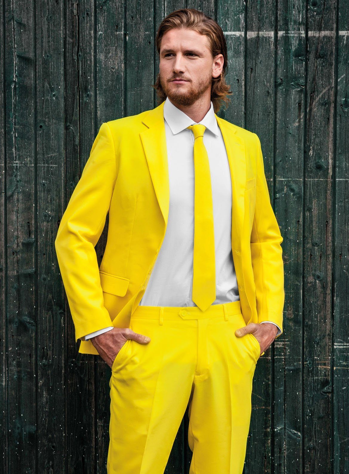 Opposuits Anzug Yellow Fellow Kostüm Partyanzug - Für Karneval Ausgefallene Anzüge für coole Männer