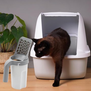 Coonoor Katzentoilette Katzenstreuschaufel mit Halterung, mit Abfallbehälter,Nachfüllbeutel