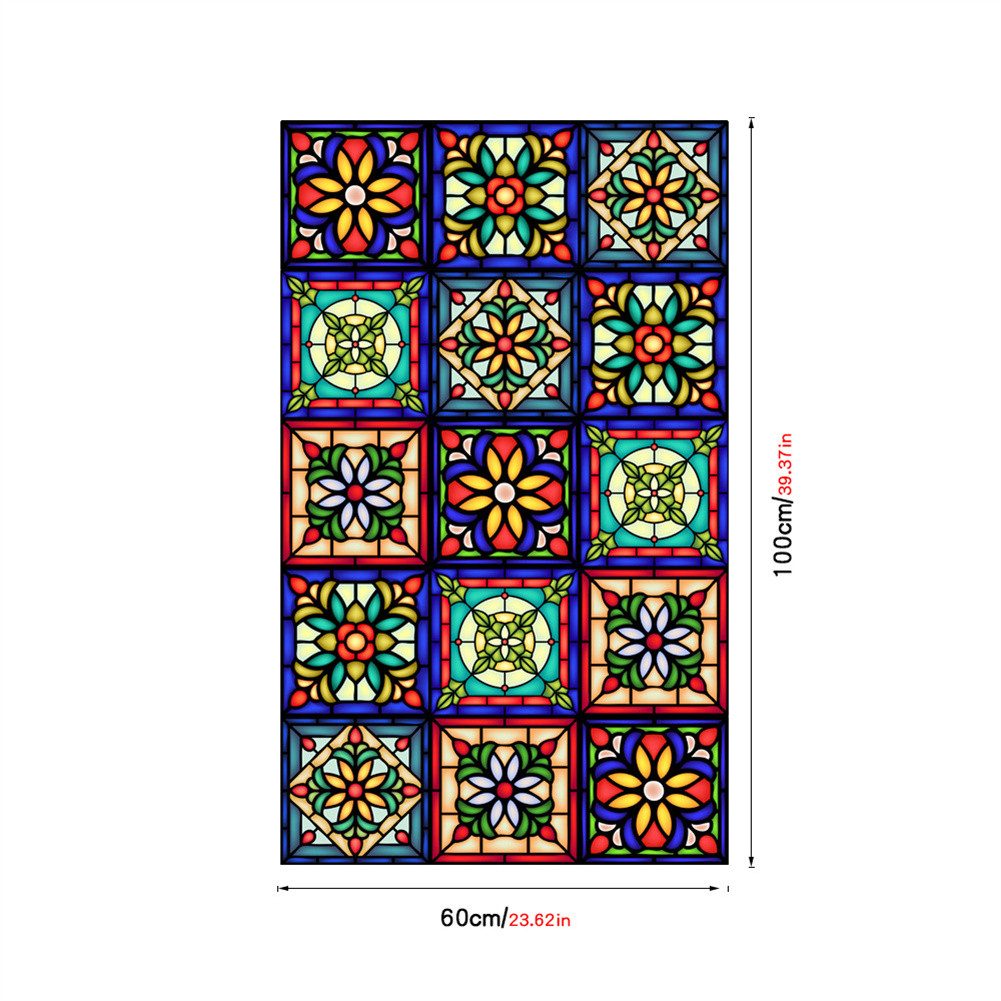 GarveeMore Fensterfolie Retro-Glasfensterfolie mit floralem Muster günstig online kaufen