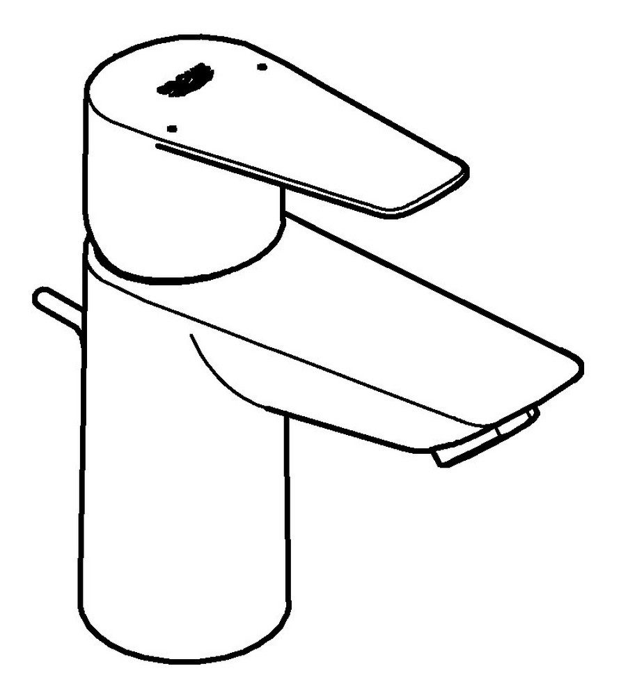 Thumbnail - Grohe Waschtischarmatur BauEdge Einhand mit Zugstangen-Ablaufgarnitur S-Size - Chrom