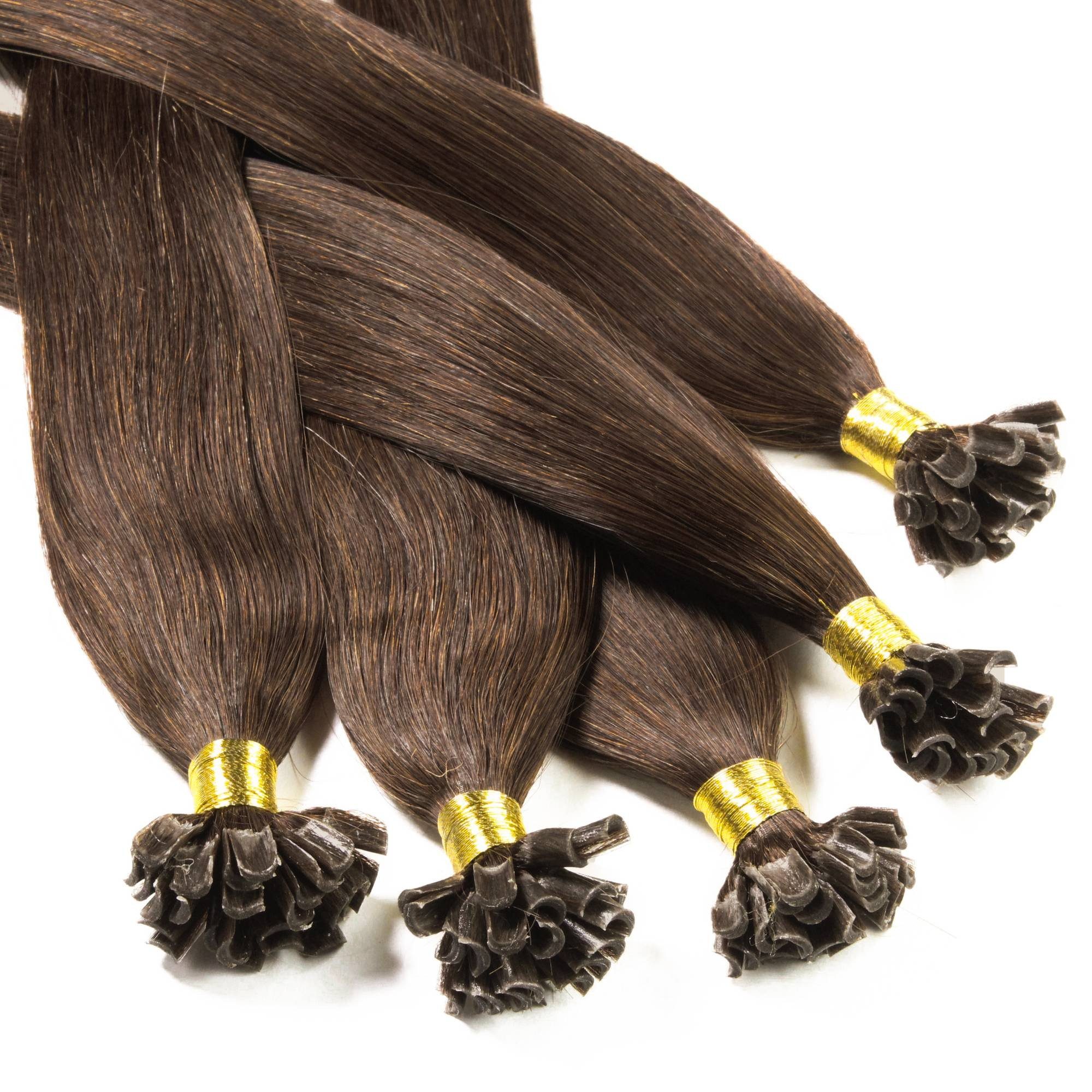 hair2heart Echthaar-Extension Bonding Extensions - glatt #6/3 Dunkelblond Gold 0.5g 30cm