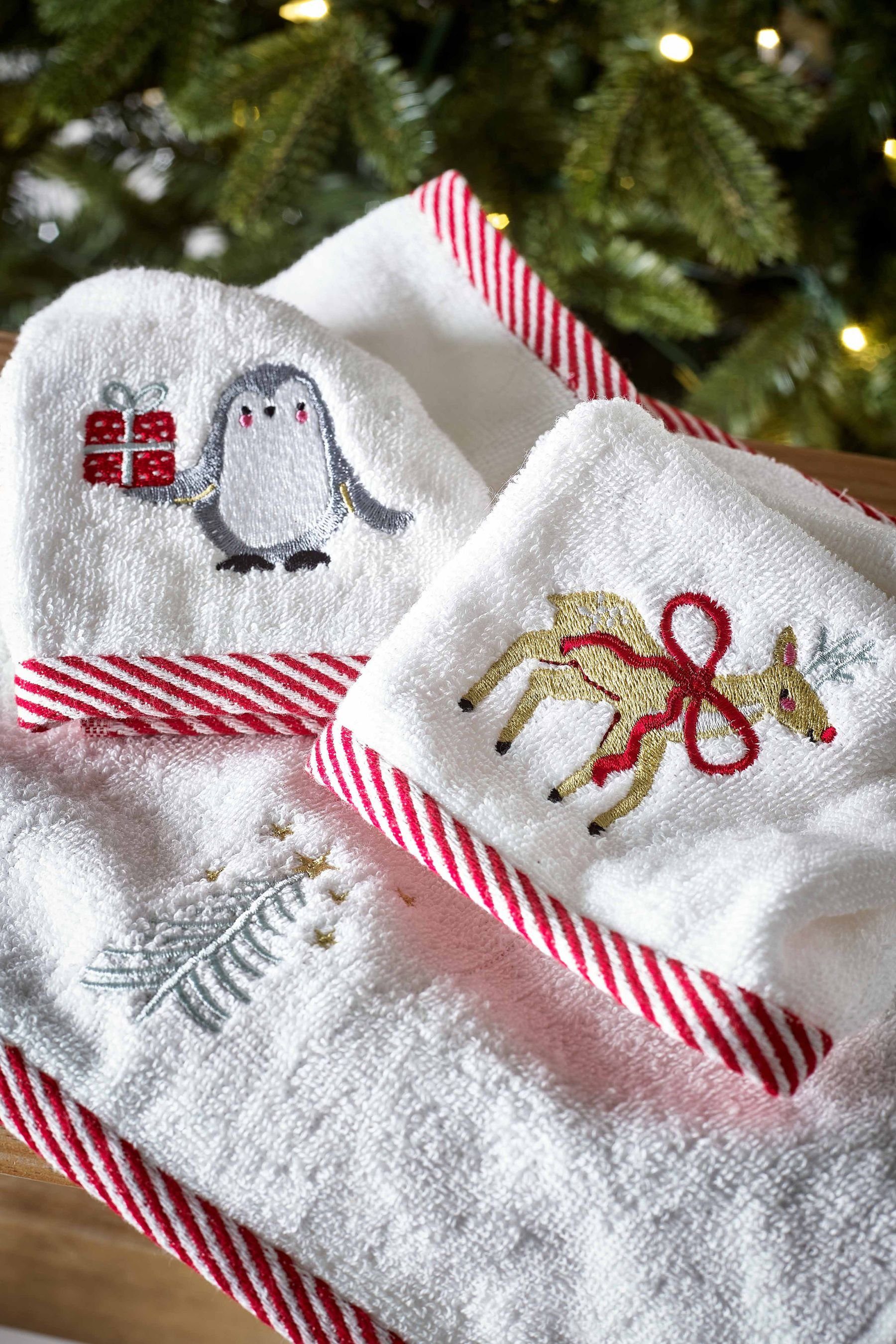 Baumwolle Waschlappen (3-tlg) Next Weihnachten im Waschlappen aus 3er-Pack