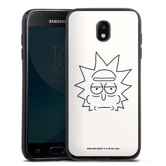 DeinDesign Handyhülle Rick & Morty Offizielles Lizenzprodukt Fanartikel Rick Line Art Samsung Galaxy J3 (2017) Silikon Hülle Bumper Case Handy Schutzhülle