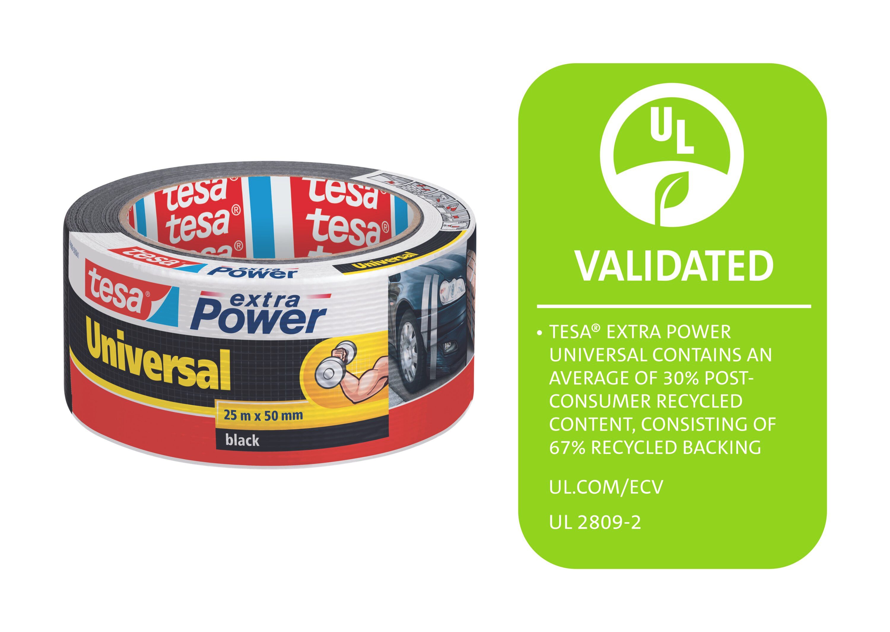 tesa Klebeband (Spar-Set, 1-St., 1 x tesa extra Power Universal Gewebeband, 25 m x 50 mm, Schwarz) schwarz - 25 m : 50 mm