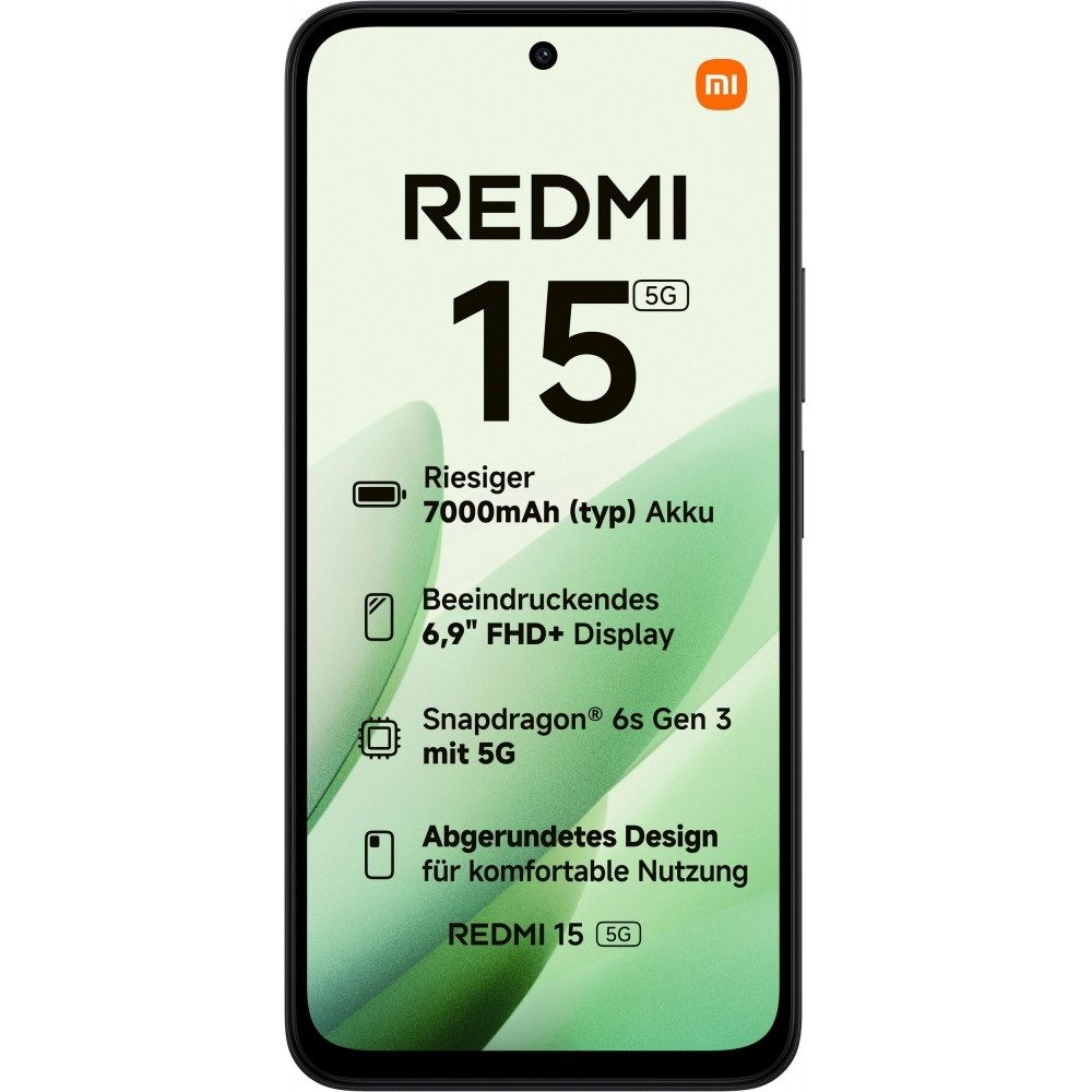 Xiaomi Redmi 15 5G 128 GB / 4 GB - Smartphone - midnight black Smartphone (6,9 Zoll, 128 GB Speicherplatz)