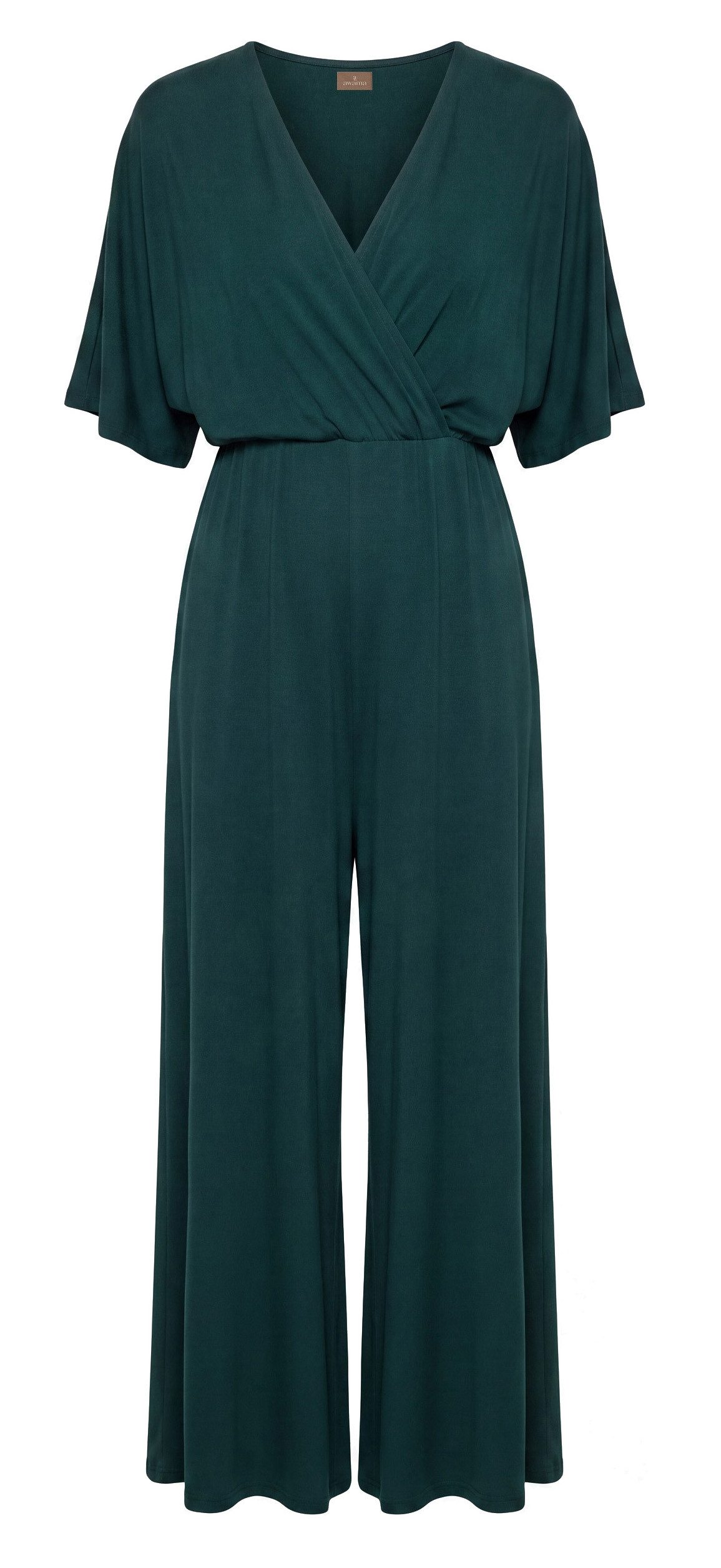 Awama Jumpsuit mit Wickeloptik und weitem Bein