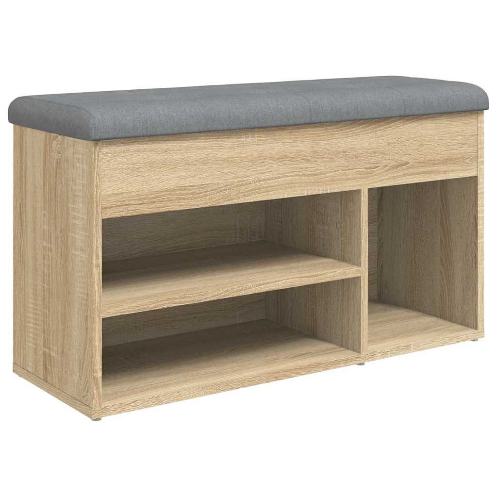 vidaXL Sitzbank Schuhbank Sonoma-Eiche 82x32x45,5 cm Holzwerkstoff