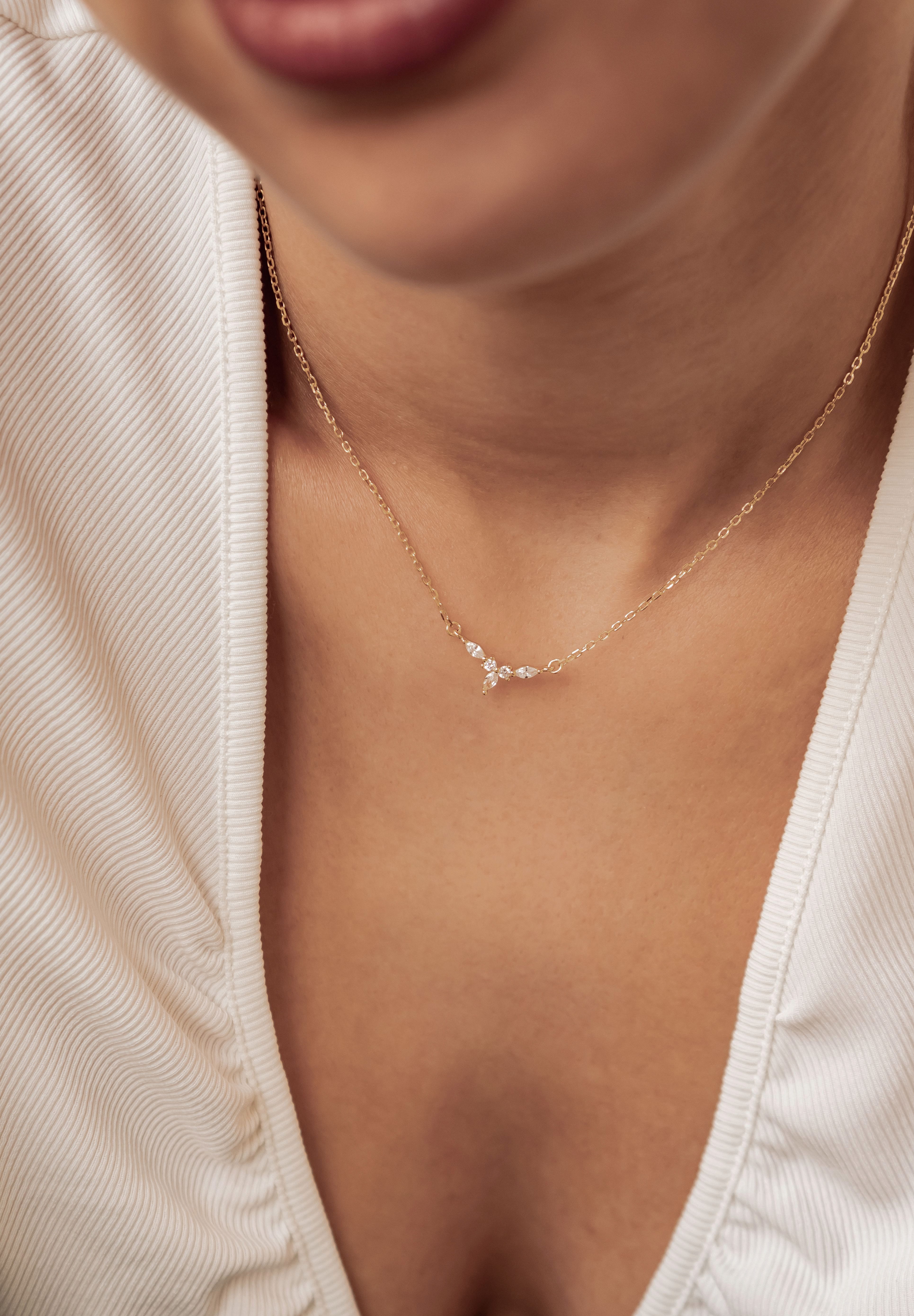 Hey Happiness Charm-Kette Diadem Royal Zarte Silberkette, Filigrane 925 Sterling Silber Kette Damen mit Zirkonia