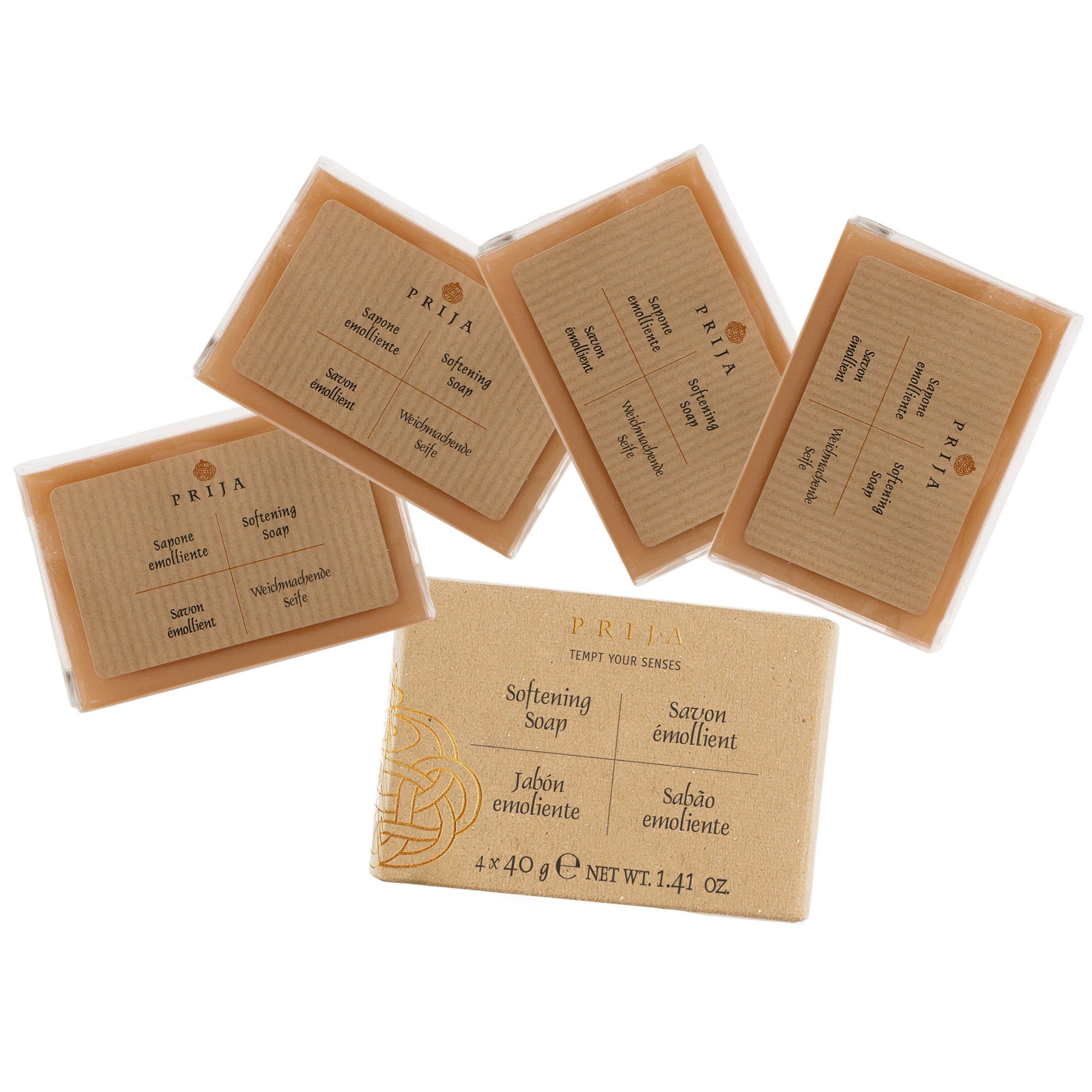 PRIJA Handseife PRIJA pflanzliche Feuchtigkeitsseifen in einer Geschenkbox 4x40g, 4-tlg.