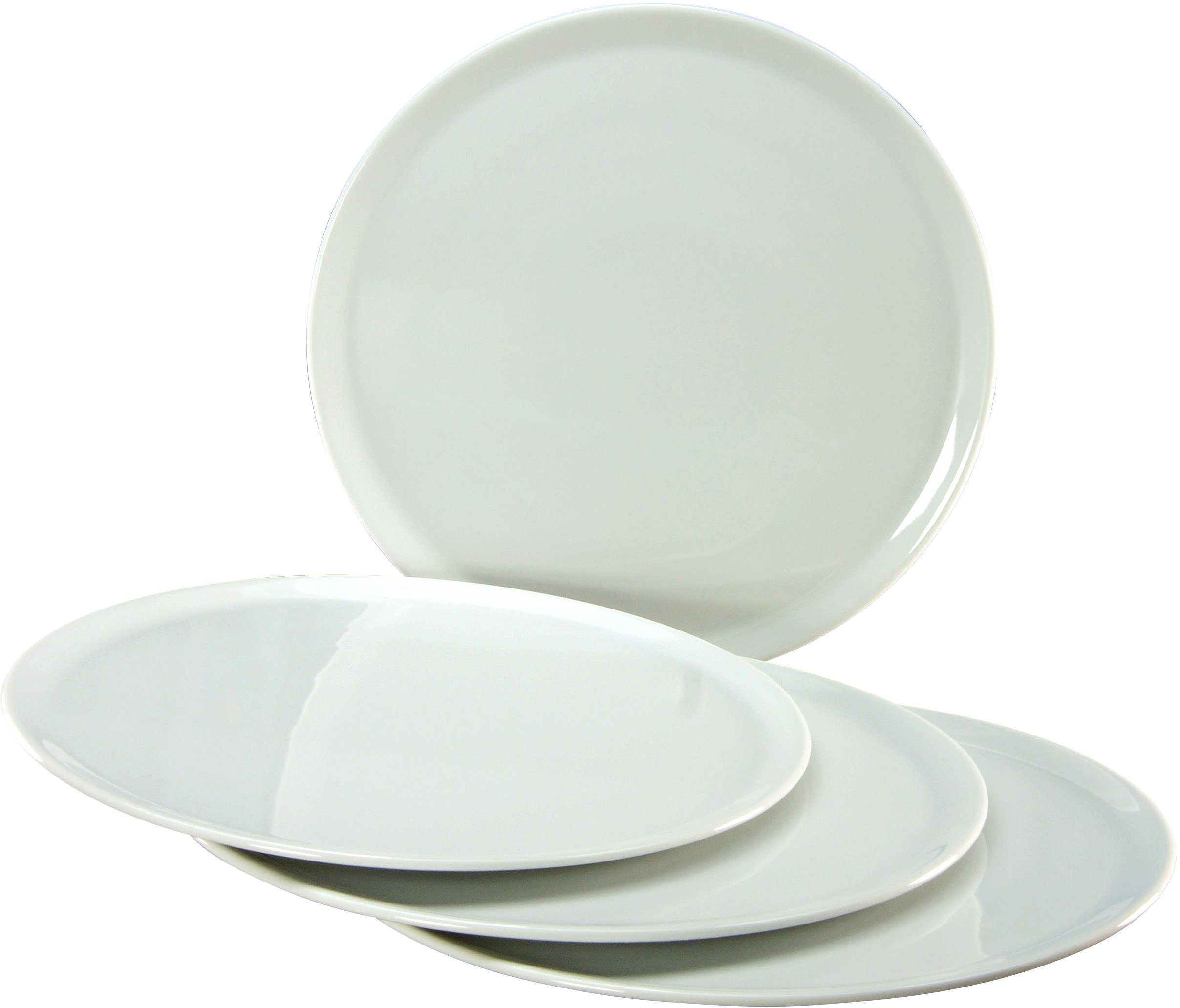 Porzellan Personen, Essteller, Set CreaTable (4 Pizzateller St), Teller weiß, für 4