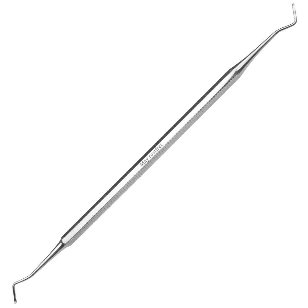 May Nagelhautschieber Eckenheber doppelseitig Edelstahl (16cm), Instrument für Fußpflege