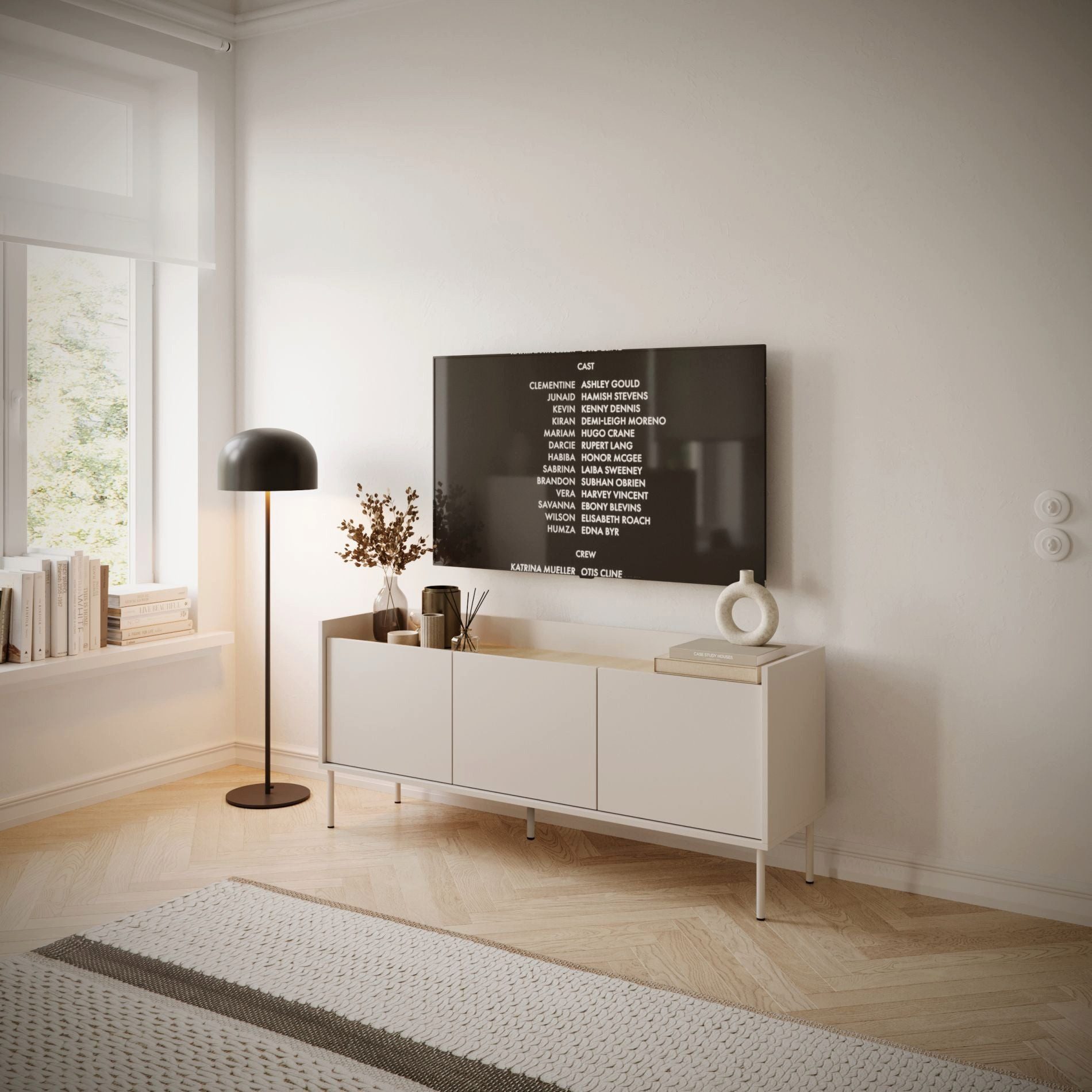 Selsey TV-Schrank TOVI Lowboard mit Stauraum und Metallfüßen, 175 / 140 cm breit