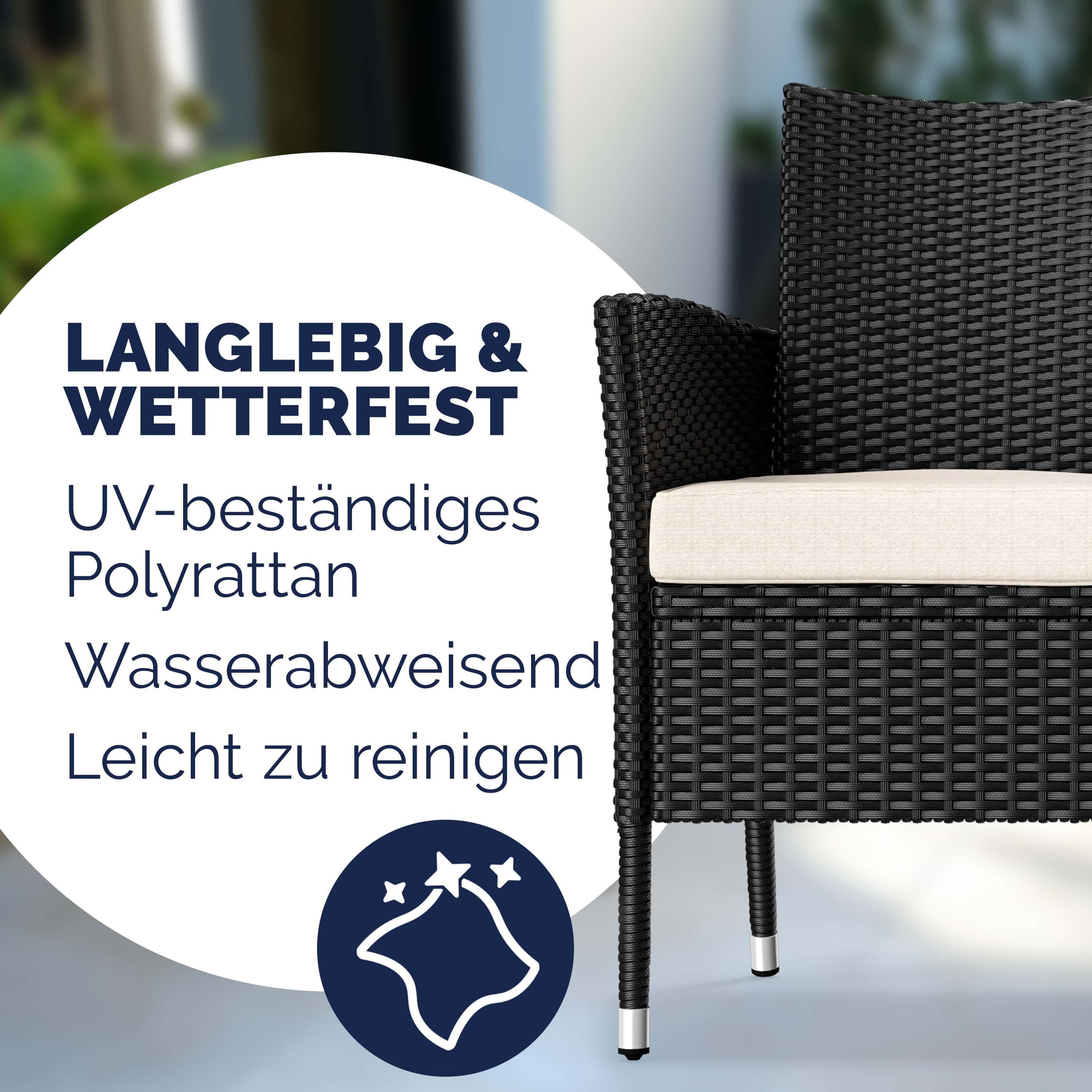 Casaria Gartenbank, inkl. Auflagen Polyrattan 320kg günstig online kaufen