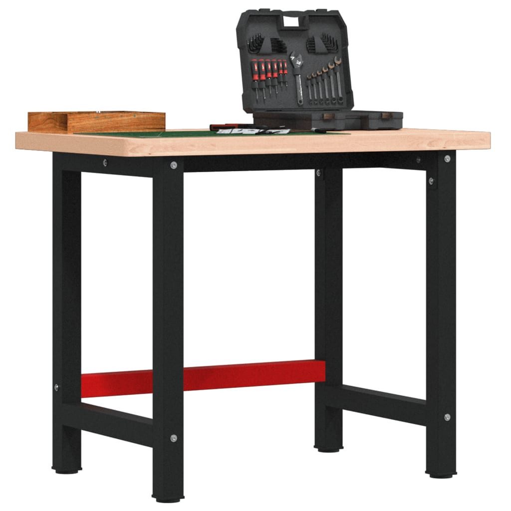 vidaXL Werkbank Werkbank 100x60x83 cm Massivholz Buche Rechteckig, (1-tlg)
