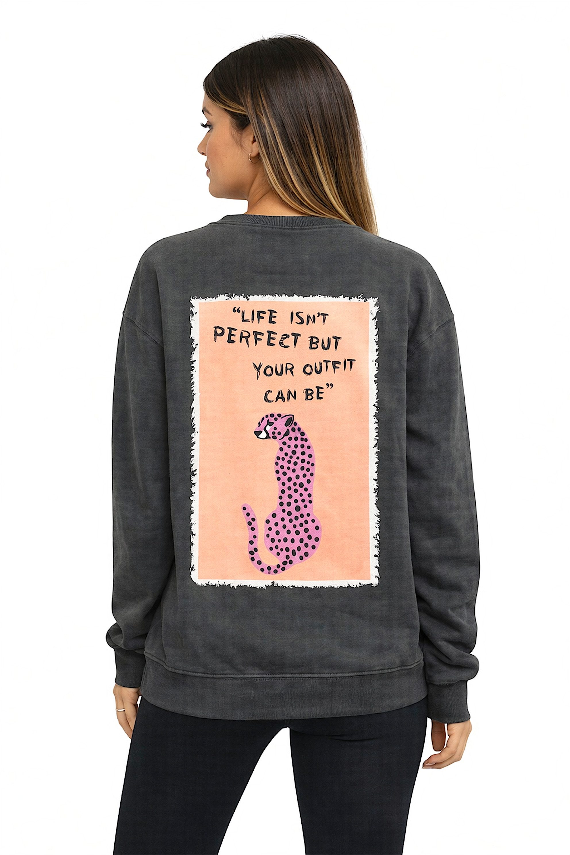 Longsweatshirt Worldclassca Oversized Sweatshirt "LEOPARD" Print Langarm Pullover
