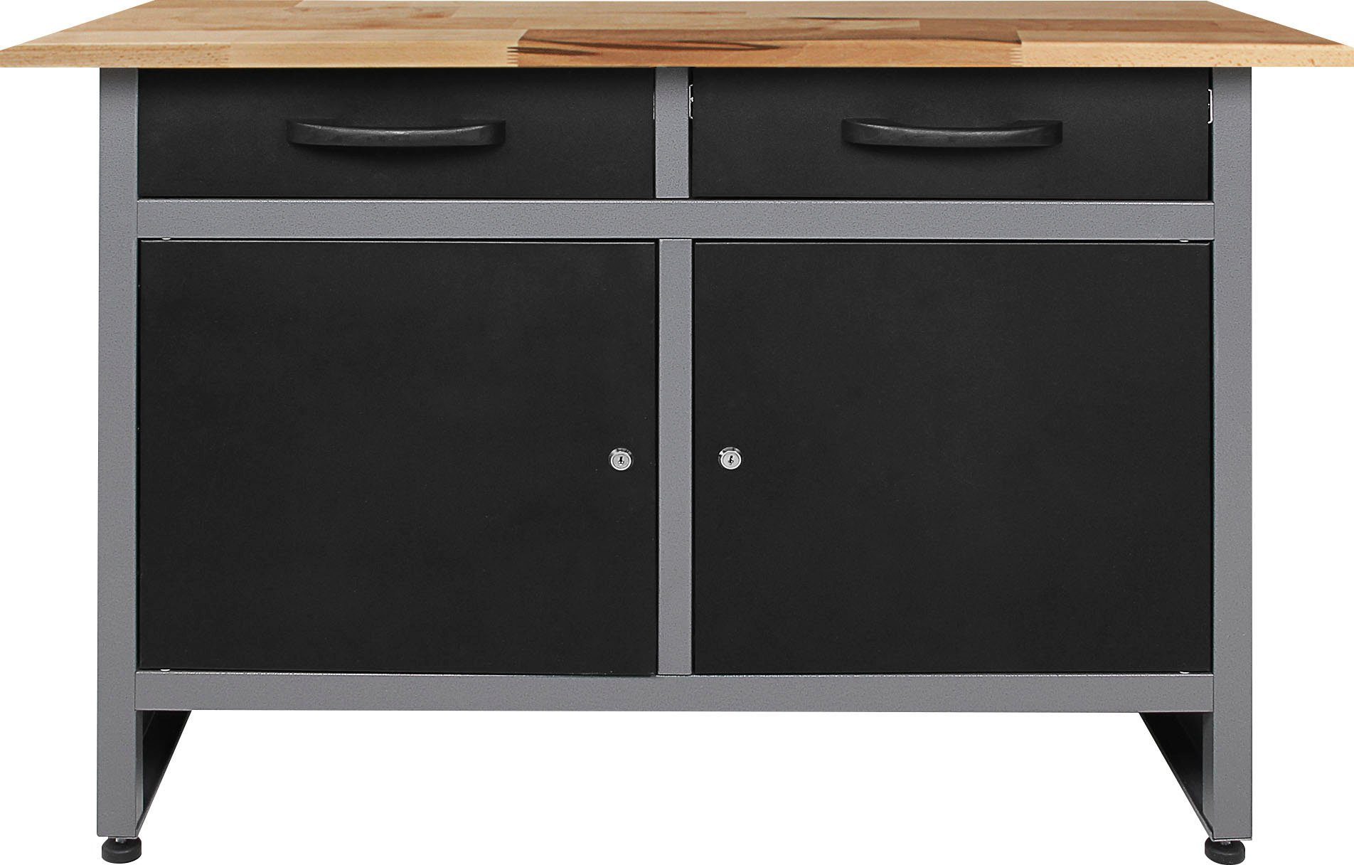 ONDIS24 Werkbank Werner, (Set), höhenverstellbar, ca. 120x60x85 cm schwarz/anthrazit