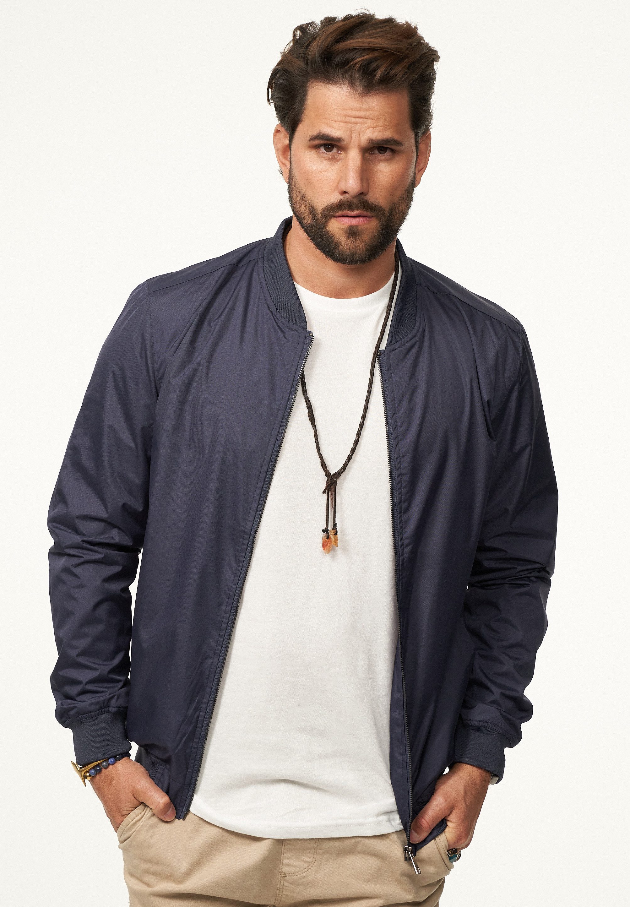 DAILY COTTON Blouson mit Baseball-Kragen Herren Blousonjacke leichte Bomberjacke Übergangsjacke – Bild 3 von 5