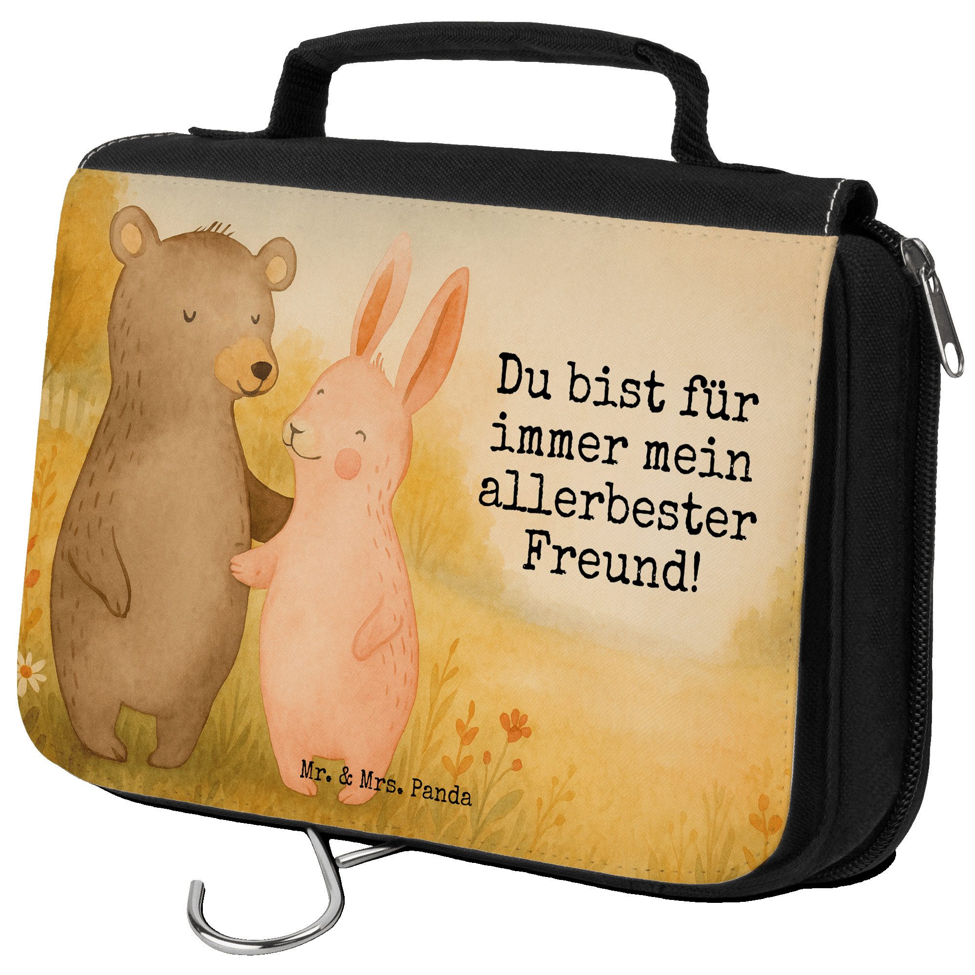 Kulturbeutel Bär und Hase Umarmen Design, kosmetiktäschchen, Weiß, Schminktasche