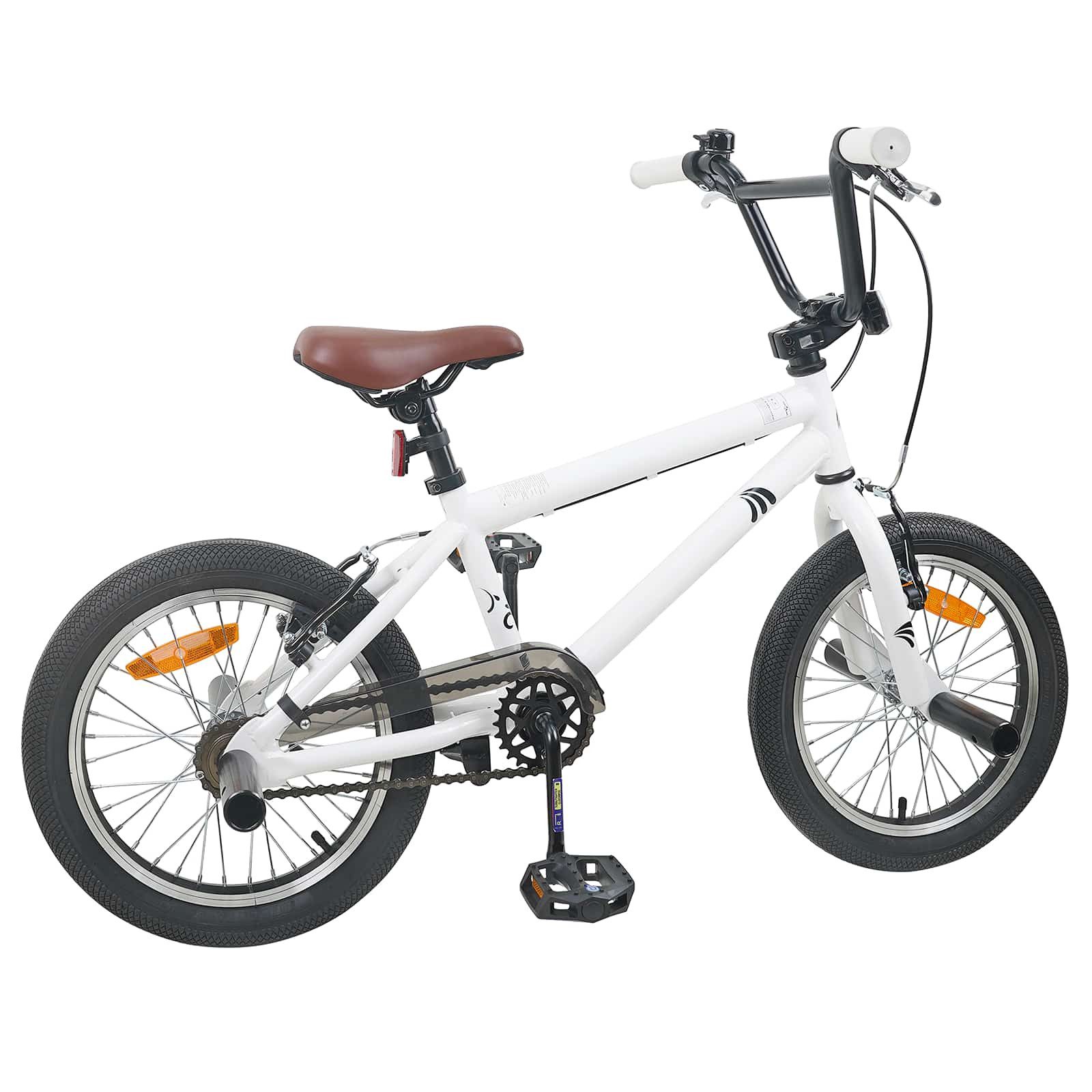 vidaXL Kinderfahrrad 123 x 51 x 78 x cm BMX Rad 18 Zoll für 7-10 Jahre alt Weiß