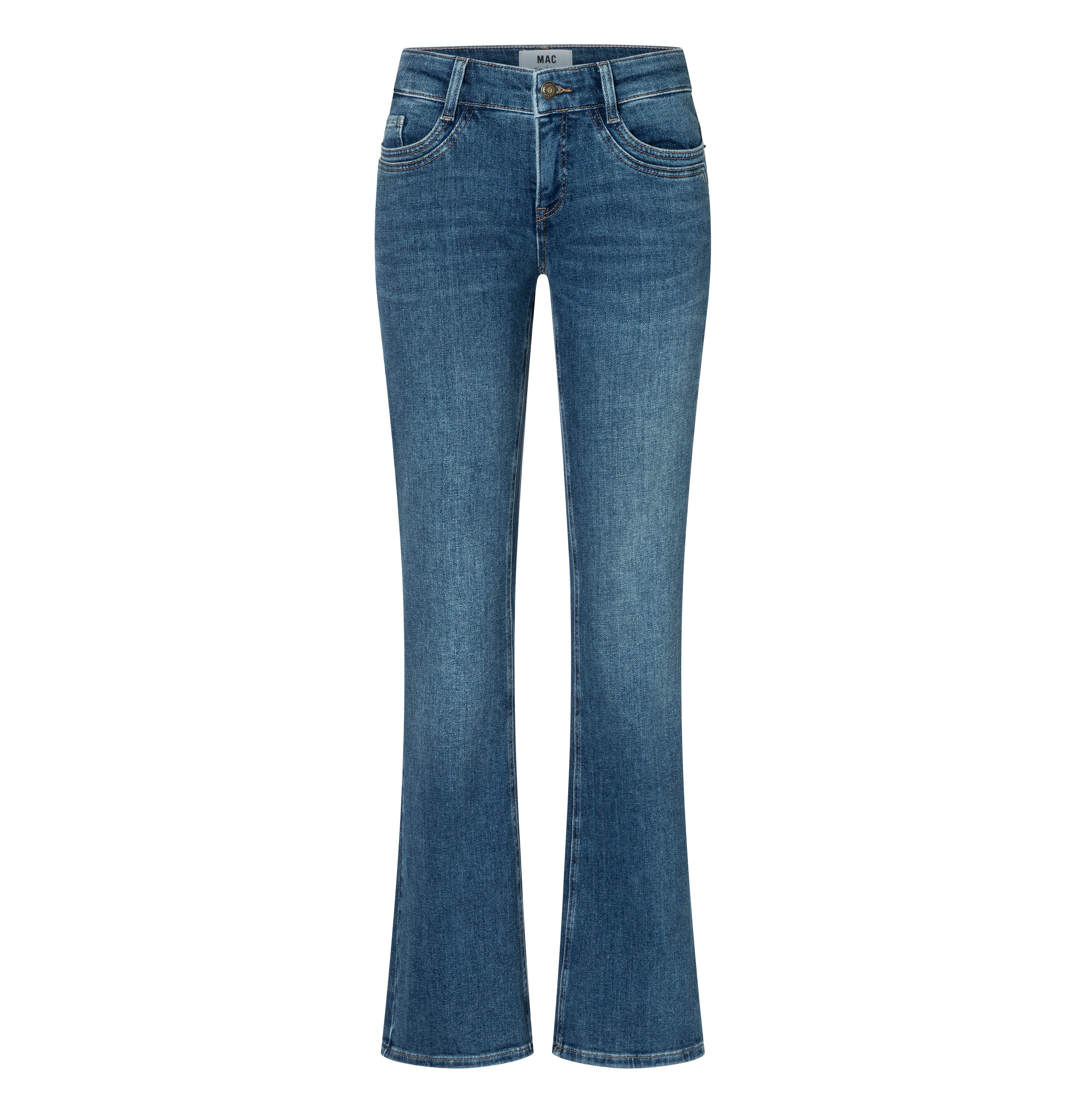 MAC Bootcut-Jeans DETROIT flared Aufwendig gearbeitete Details an den Vordertaschen