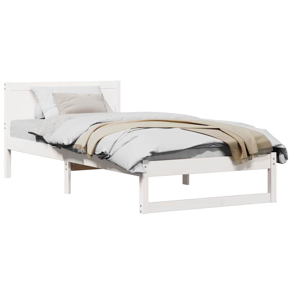 vidaXL Bett Bettgestell mit Kopfteil Weiß günstig online kaufen