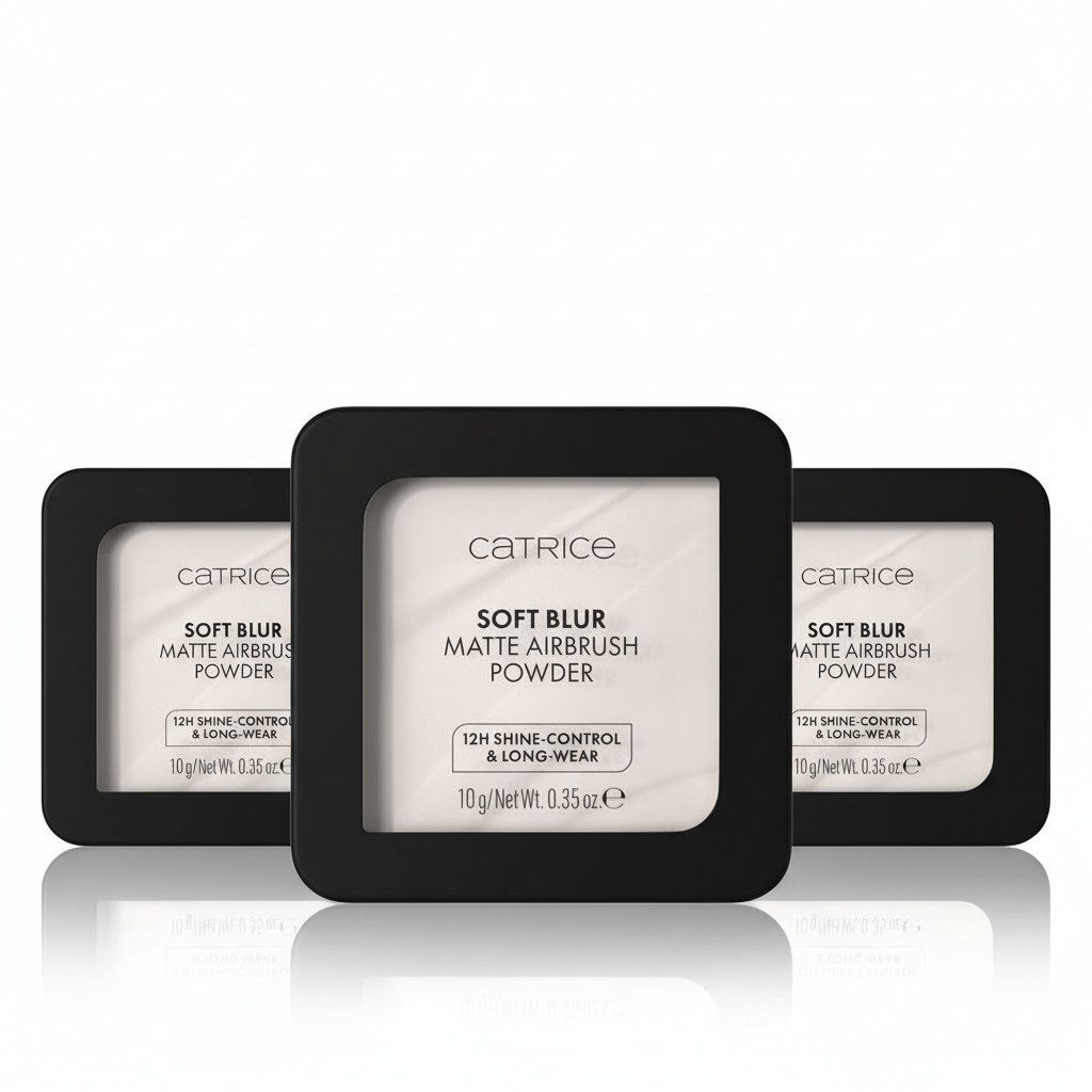 Catrice Puder SOFT BLUR MATTE AIRBRUSH POWDER, 3-tlg., mattierendes Puder mit 12h-Glanz-Kontrolle und 12h-Halt