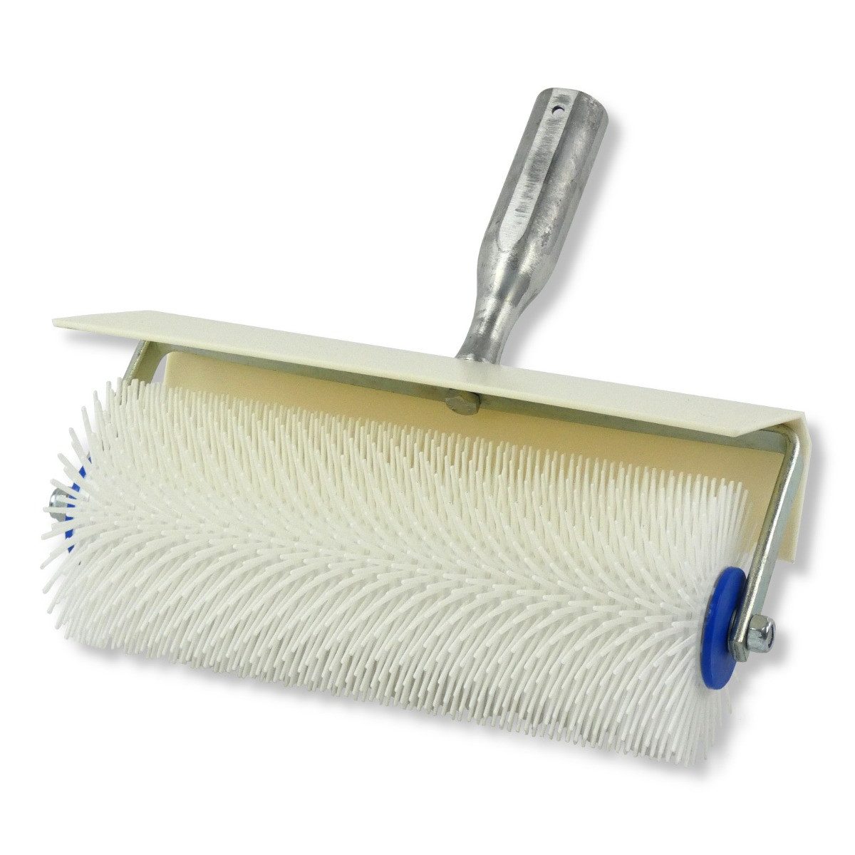 DEWEPRO Bodenlegerkelle Stachelwalze mit Spritzschutz 250mm breit, Stachellänge 31mm
