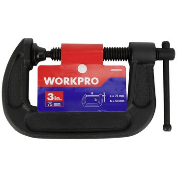 WorkPro Schraubzwinge WorkPro W032018WE 75 mm C-klemme Spann-Weite (max): 75 mm Produktabme