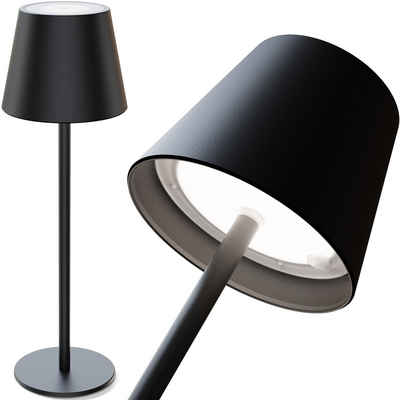 ovilum LED Außen-Tischleuchte Tischlampe, aus Edelstahl in Schwarz zur