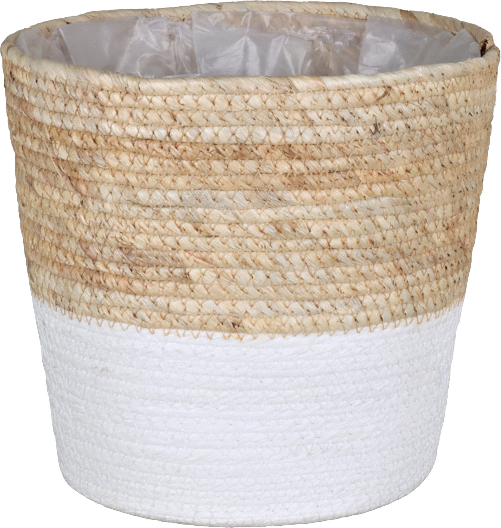 tegawo Übertopf Aufbewahrungskorb aus Seegras Natur, weiß foliert boho günstig online kaufen