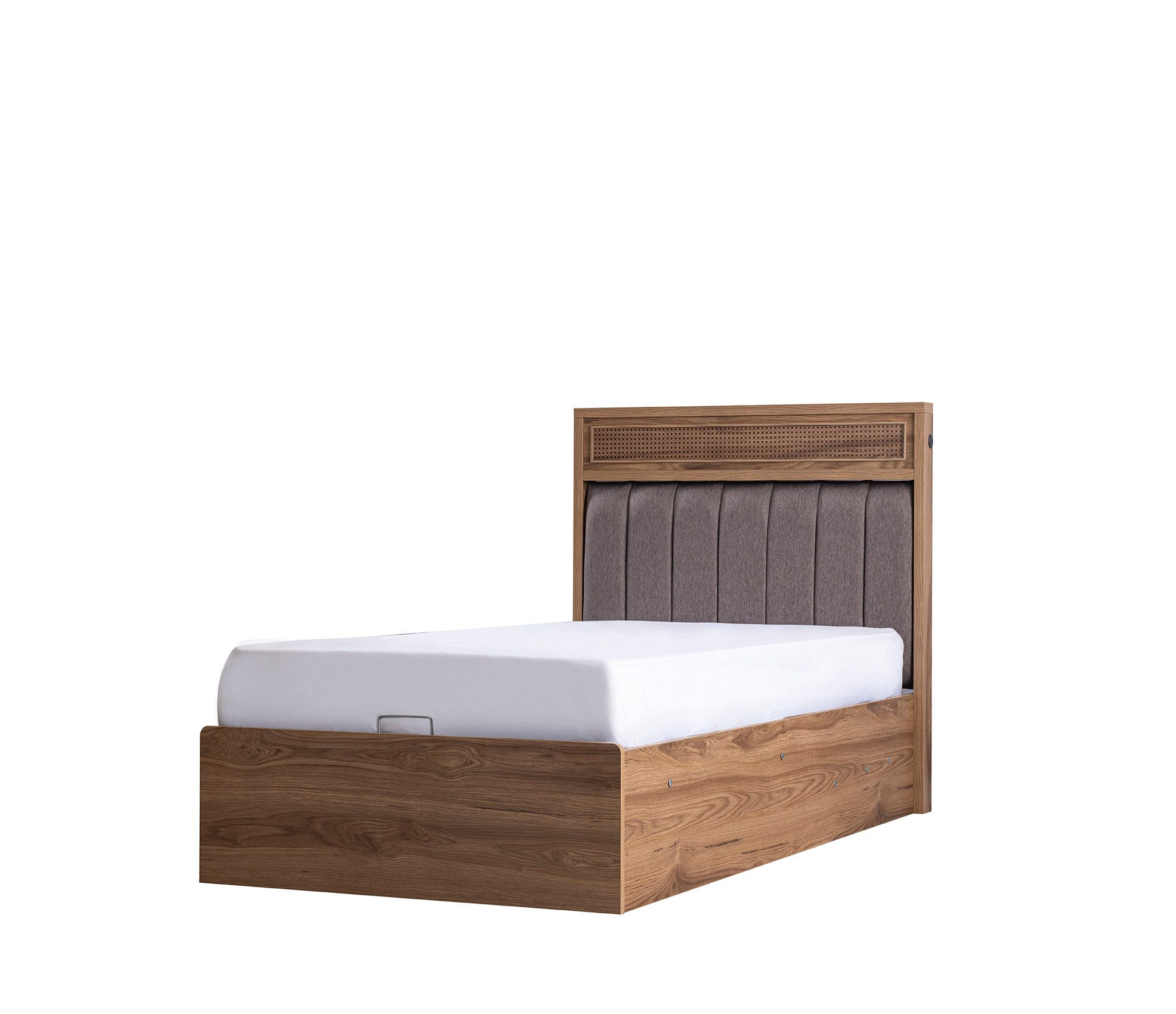 Möbel-Zeit Stauraumbett TRIO – 100x200 cm – 2x USB & Hazeran-Design – Holz-Optik