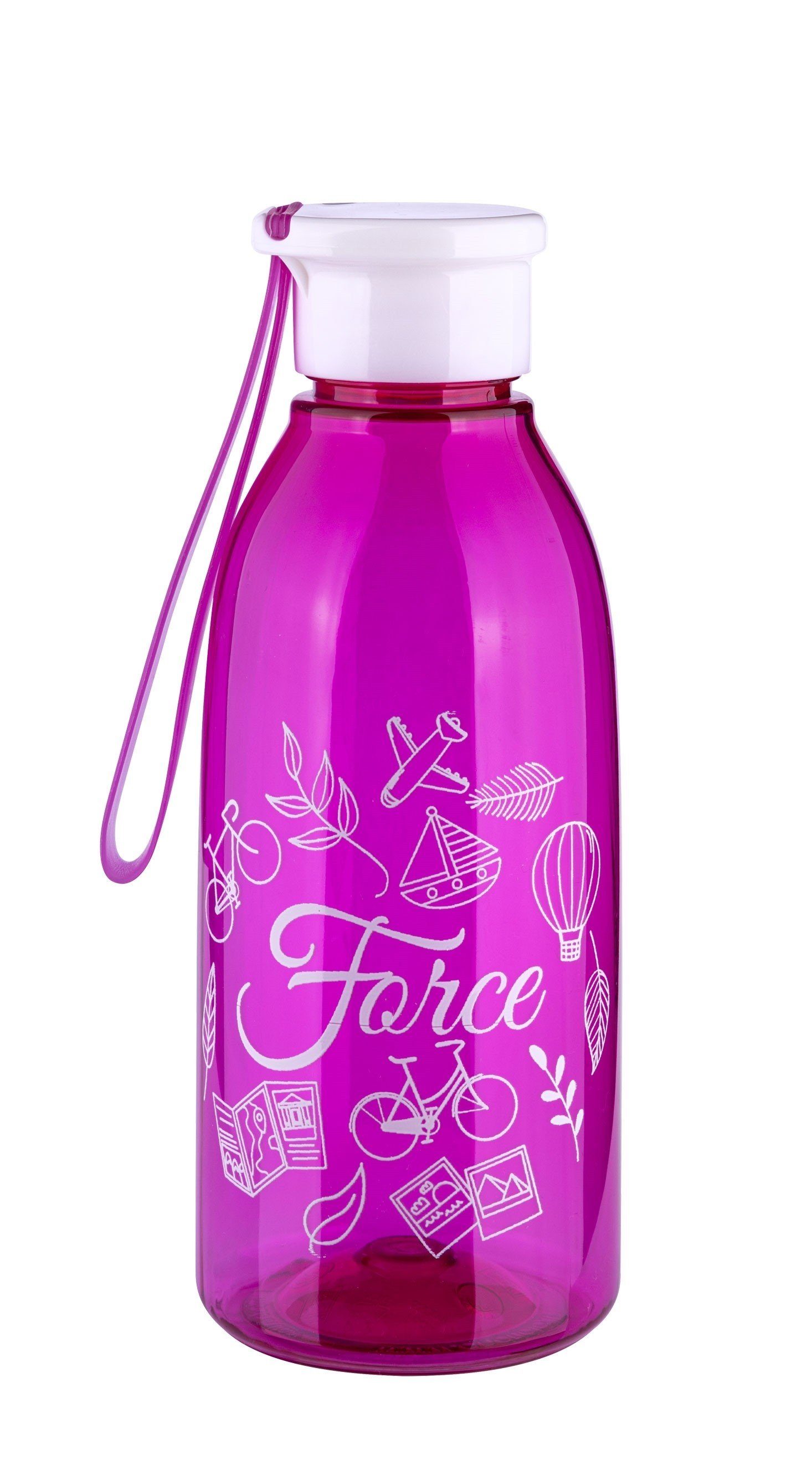 FORCE Trinkflasche Flasche FORCE DROP 0,6 l transparent pink