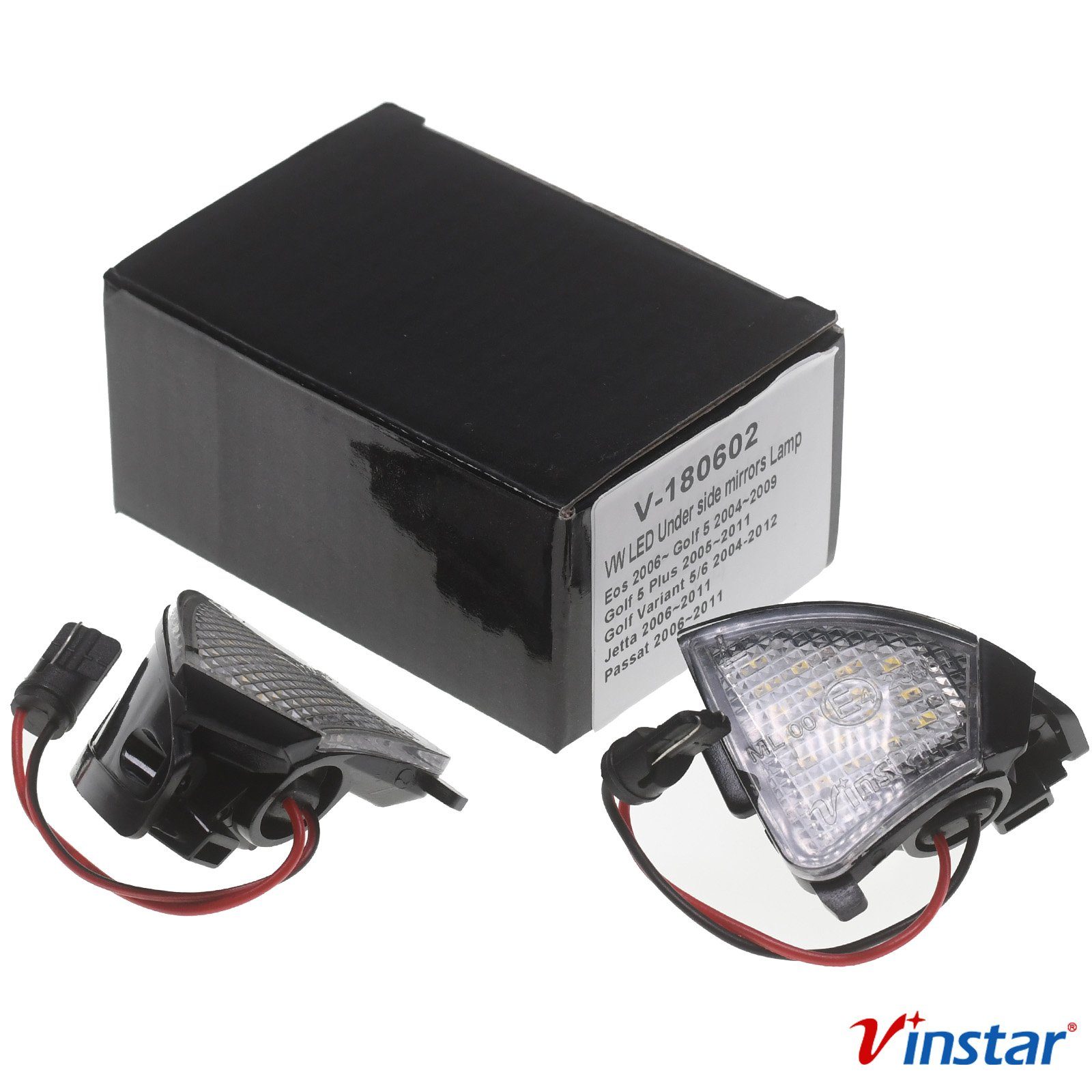 Vinstar KFZ-Ersatzleuchte LED Spiegel Umfeldbeleuchtung E-geprüft für VW, VW EOS GOLF 5 JETTA PASSAT B6