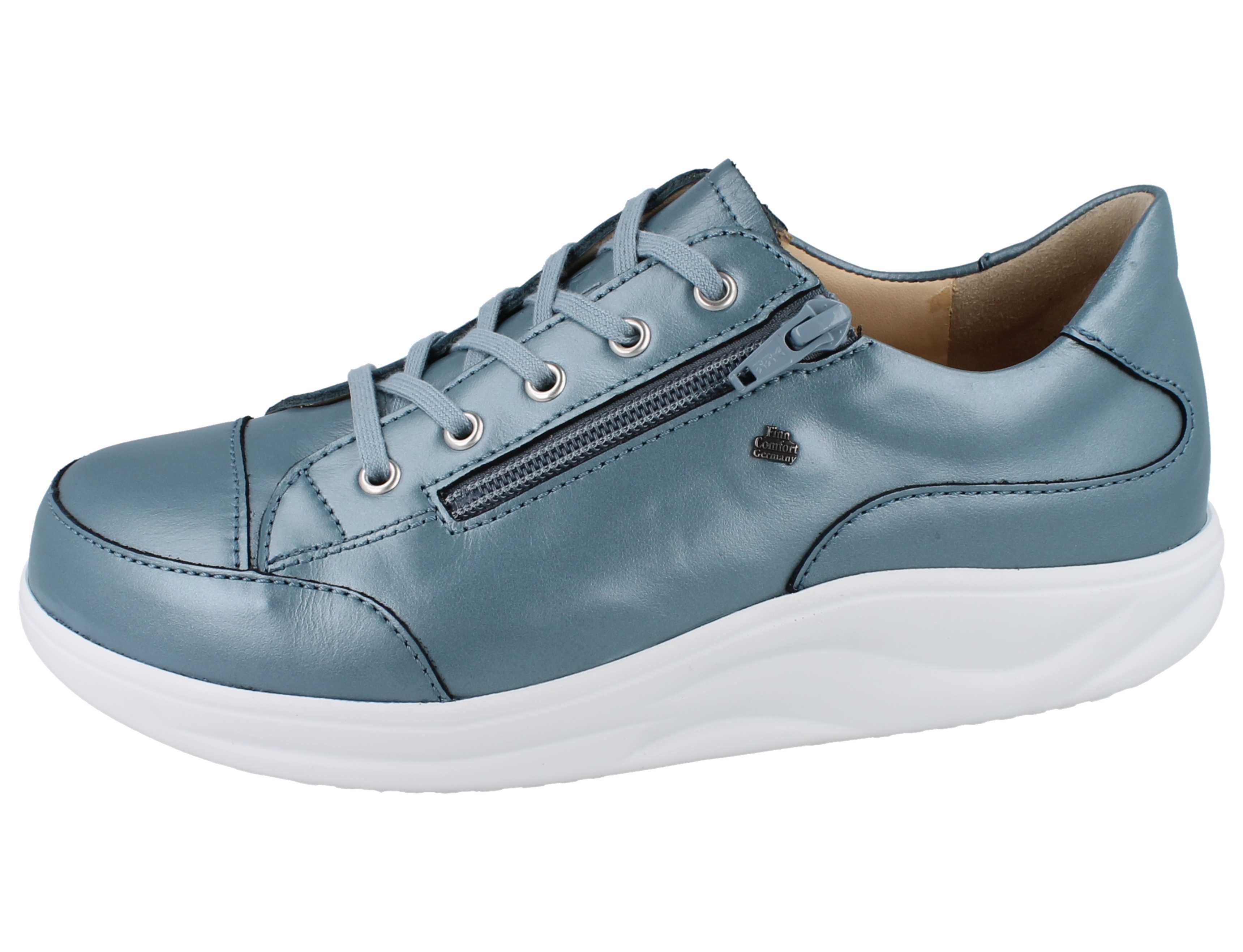 Finn Comfort FINN COMFORT FINNAMIC Hachiouji Damen Schnürschuhe metallicblau Schnürschuh Wechselfußbett