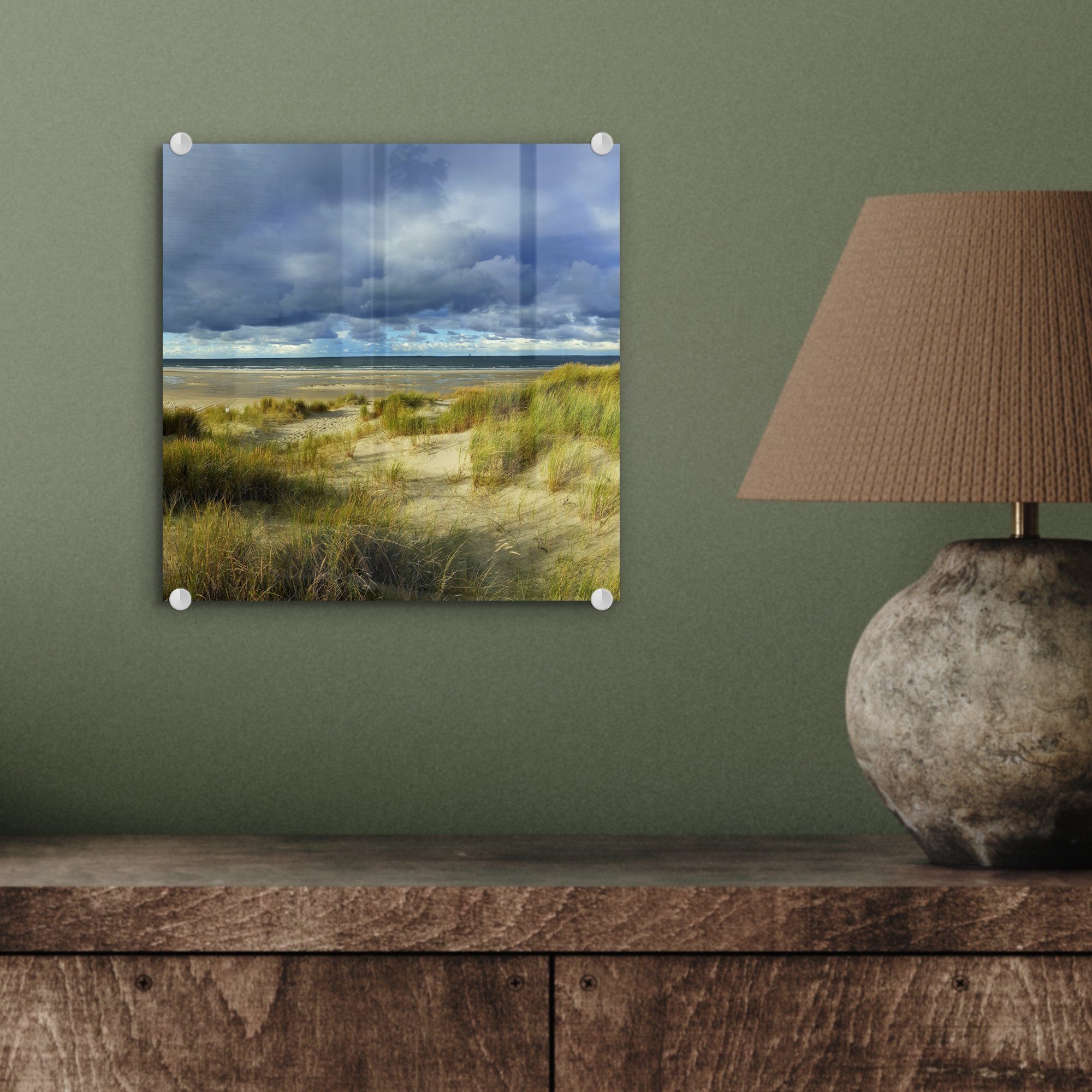 - auf bunt - auf Bilder MuchoWow (1 - Acrylglasbild Wandbild Wanddekoration Glasbilder Glas Dünen, Nordsee - Glas Foto Vlieland St), -