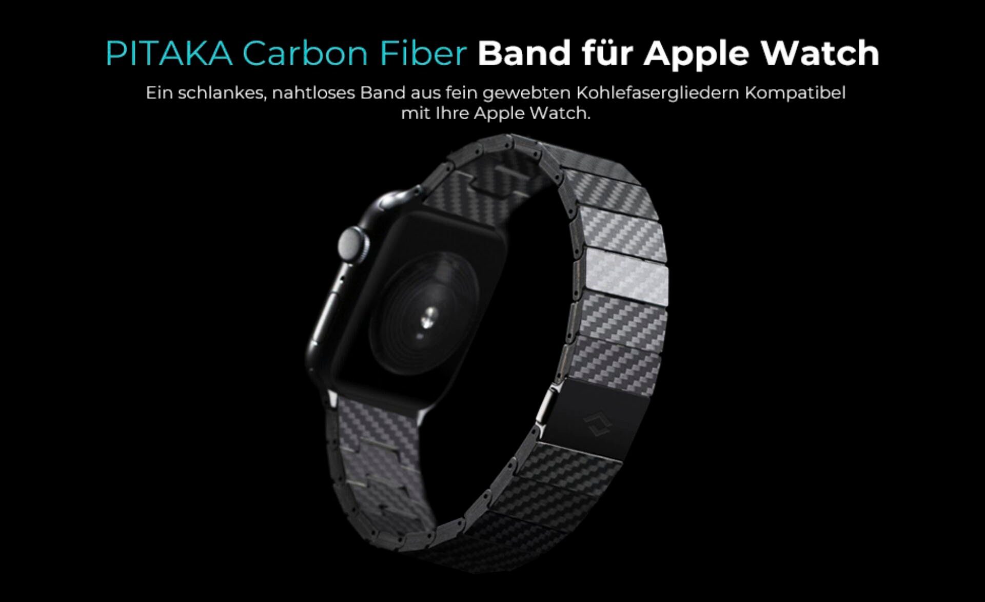 Pitaka Smartwatch-Armband Link 42-44mm Carbon Fiber Band Modern Bracelet