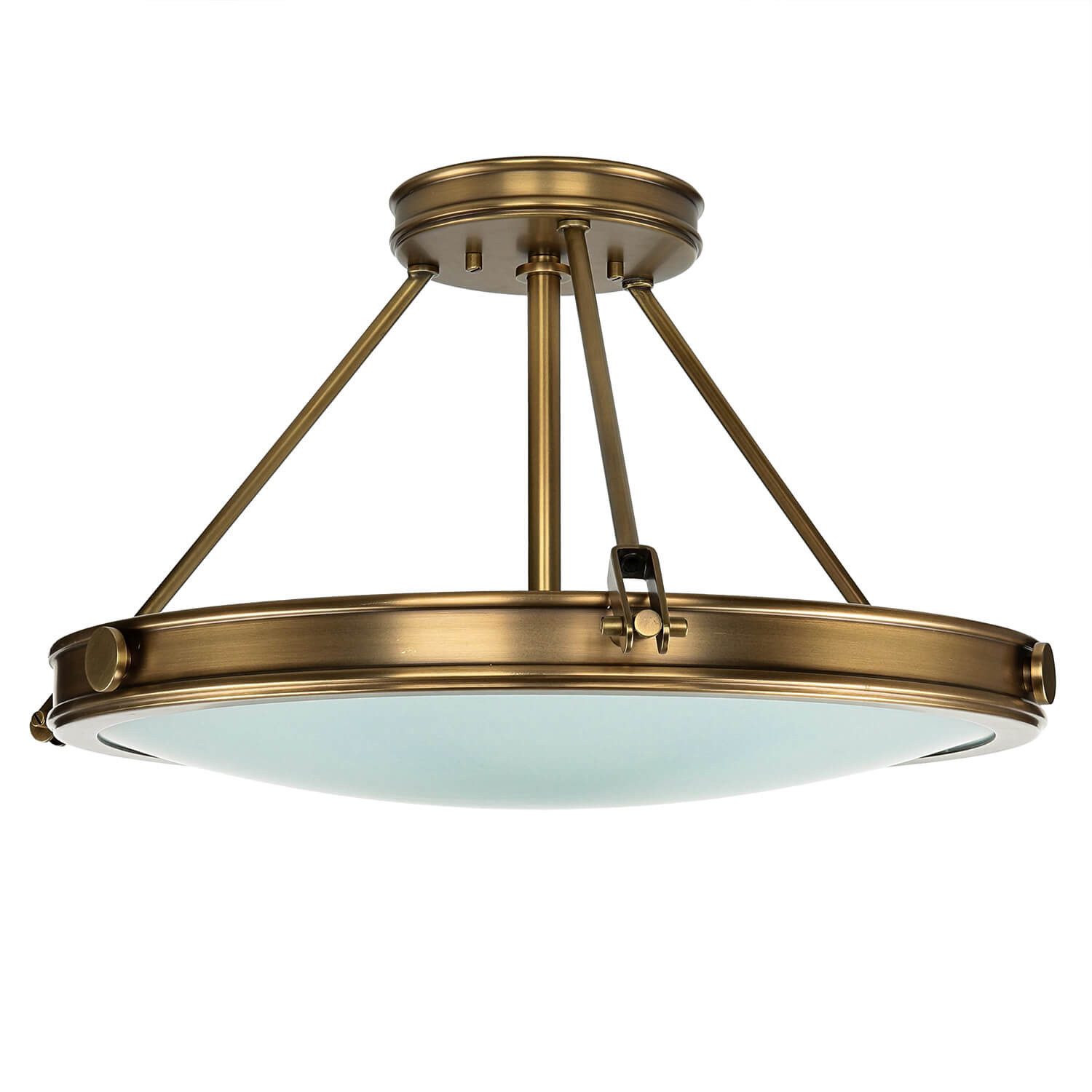 Licht-Erlebnisse Deckenleuchte GRACIA, ohne Leuchtmittel, Premium Deckenleuchte rund Jugendstil in Messing