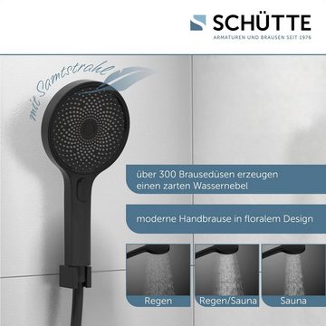 Schütte Duschsystem SAMOA RAIN, Höhe 118 cm, 4 Strahlart(en), 3-fach verstellbare Wellness Handbrause mit Antikalk-Noppen