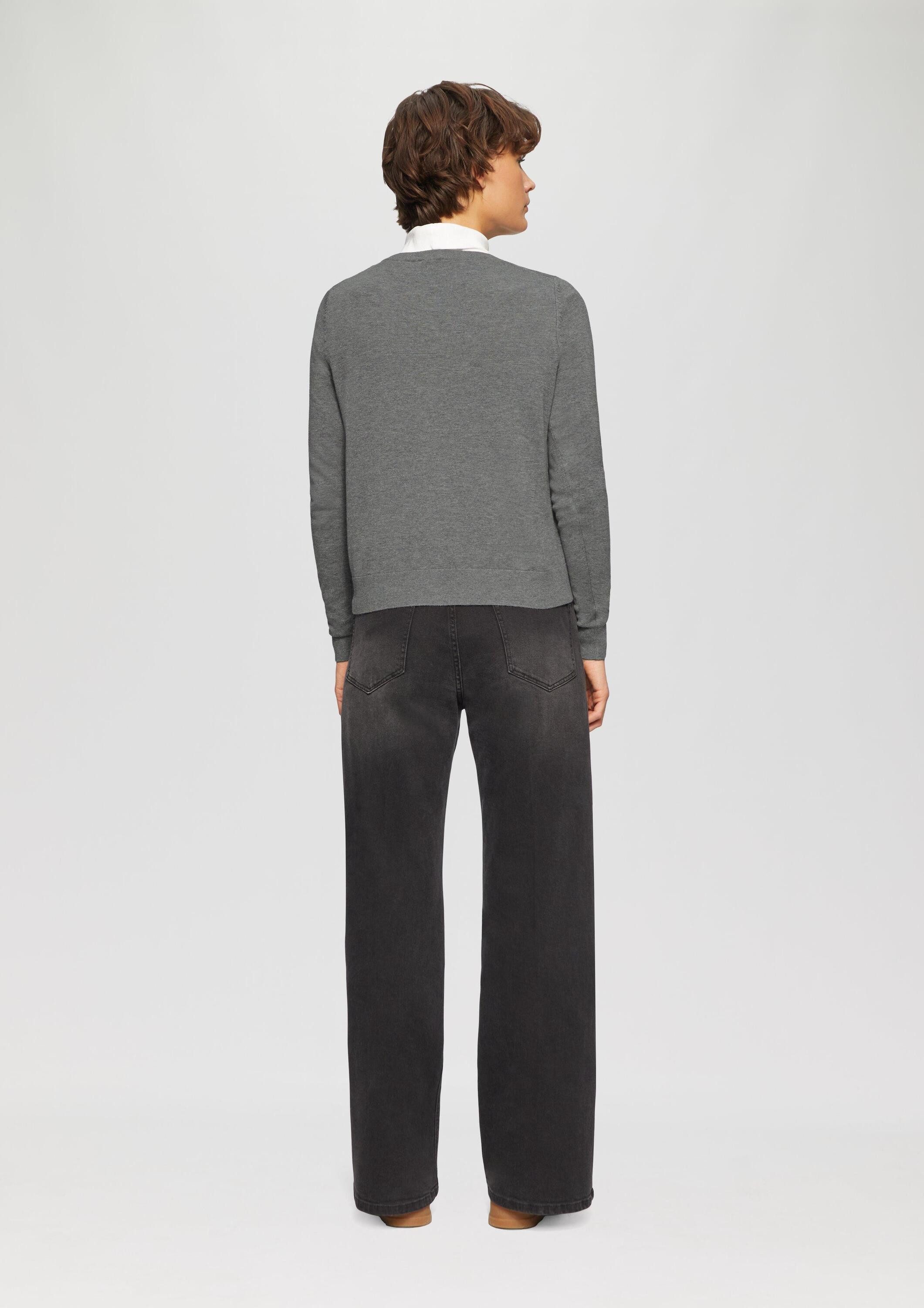 s.Oliver Cardigan Strickjacke Rundhals-Strickjacke mit Knopfleiste