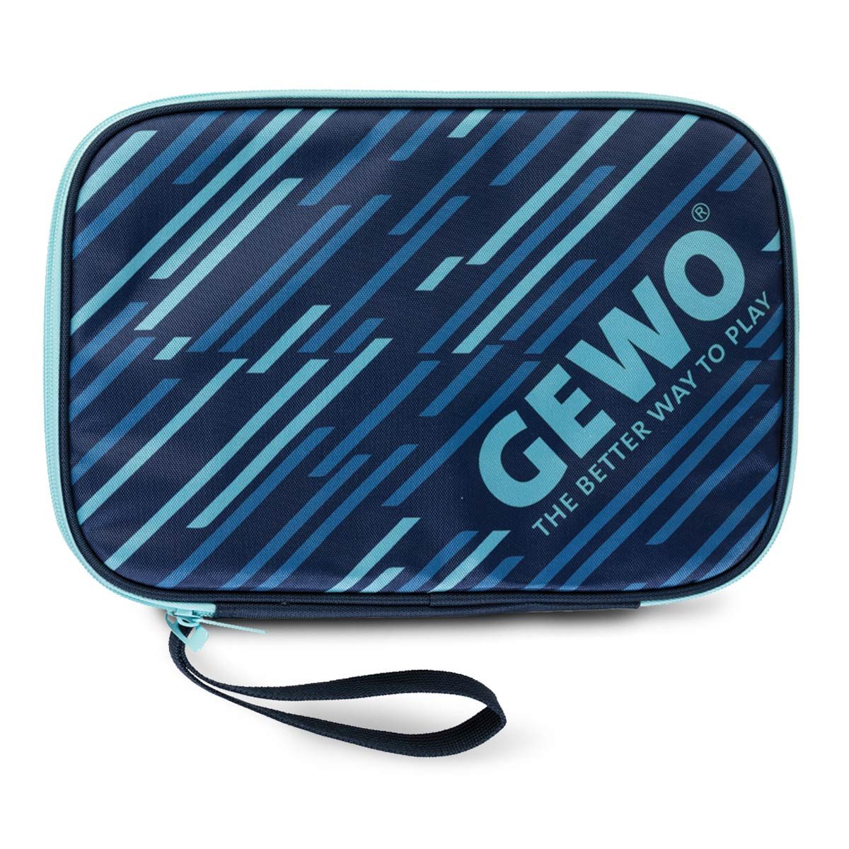 Gewo Schlägerhülle Doppel Stripes Tischtennisschlägerhülle, navy/sky, Tischtennisschläger Hülle
