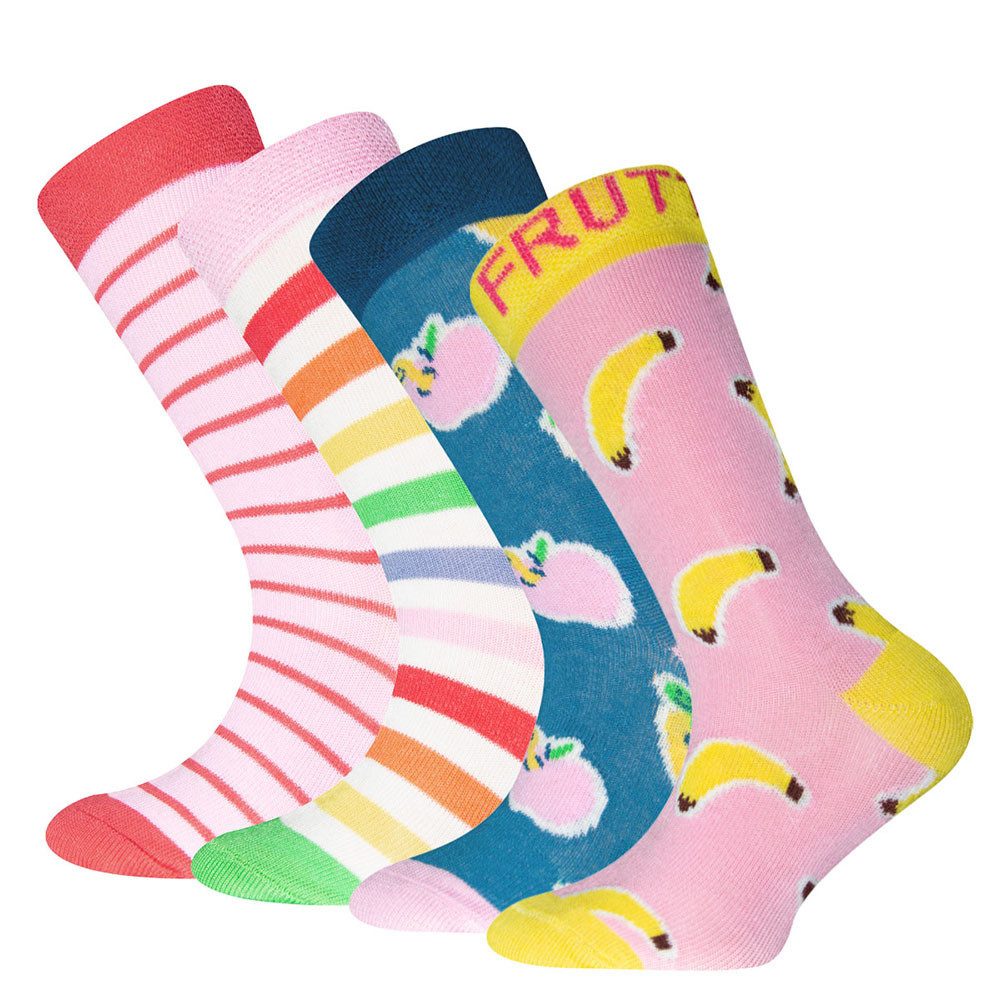 Socken Socken 4er Pack Ringel/Früchte