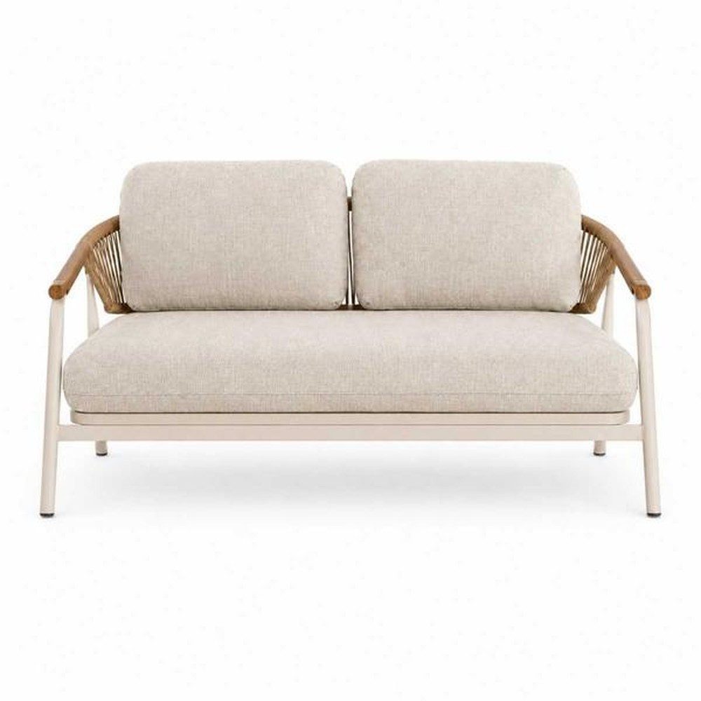 Xlmoebel Gartensofa 2-Sitzer-Sofa bequem weich geräumig moderner Stil grau, 1 Teile, Mit Kissen