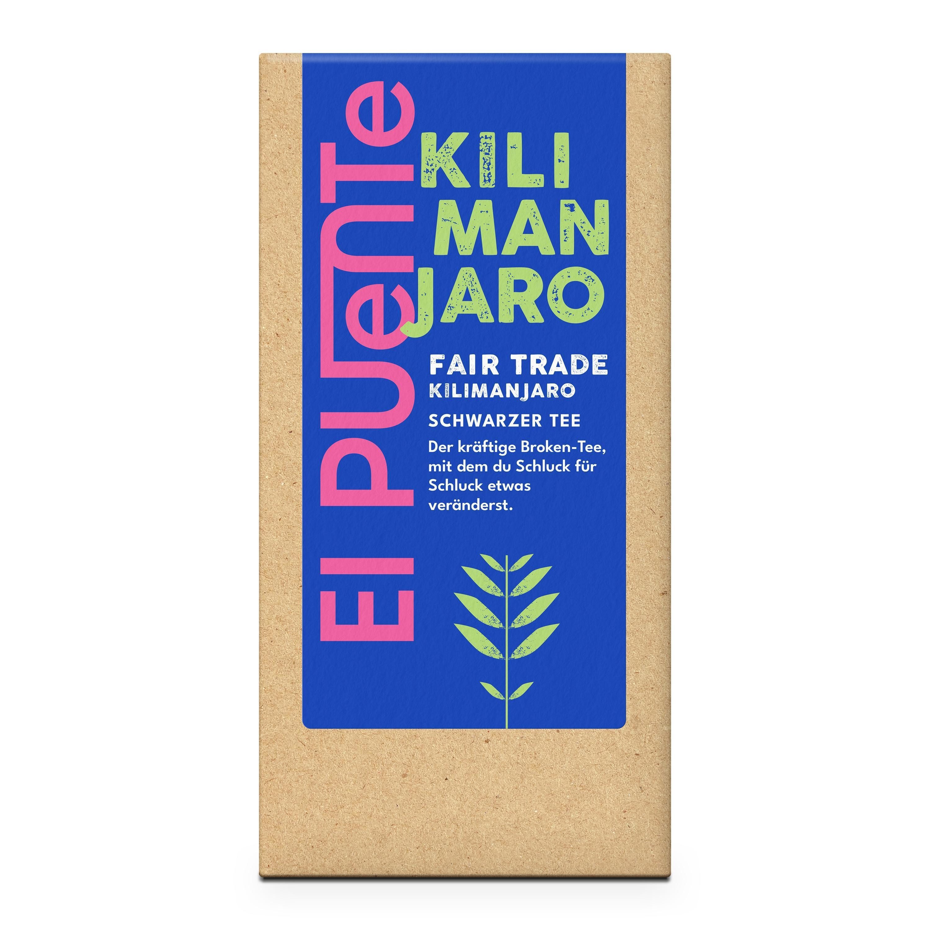 El Puente Tee Kilimanjaro-Tee - Schwarztee, Fair Trade, Vegan, Glutenfrei, Handmade