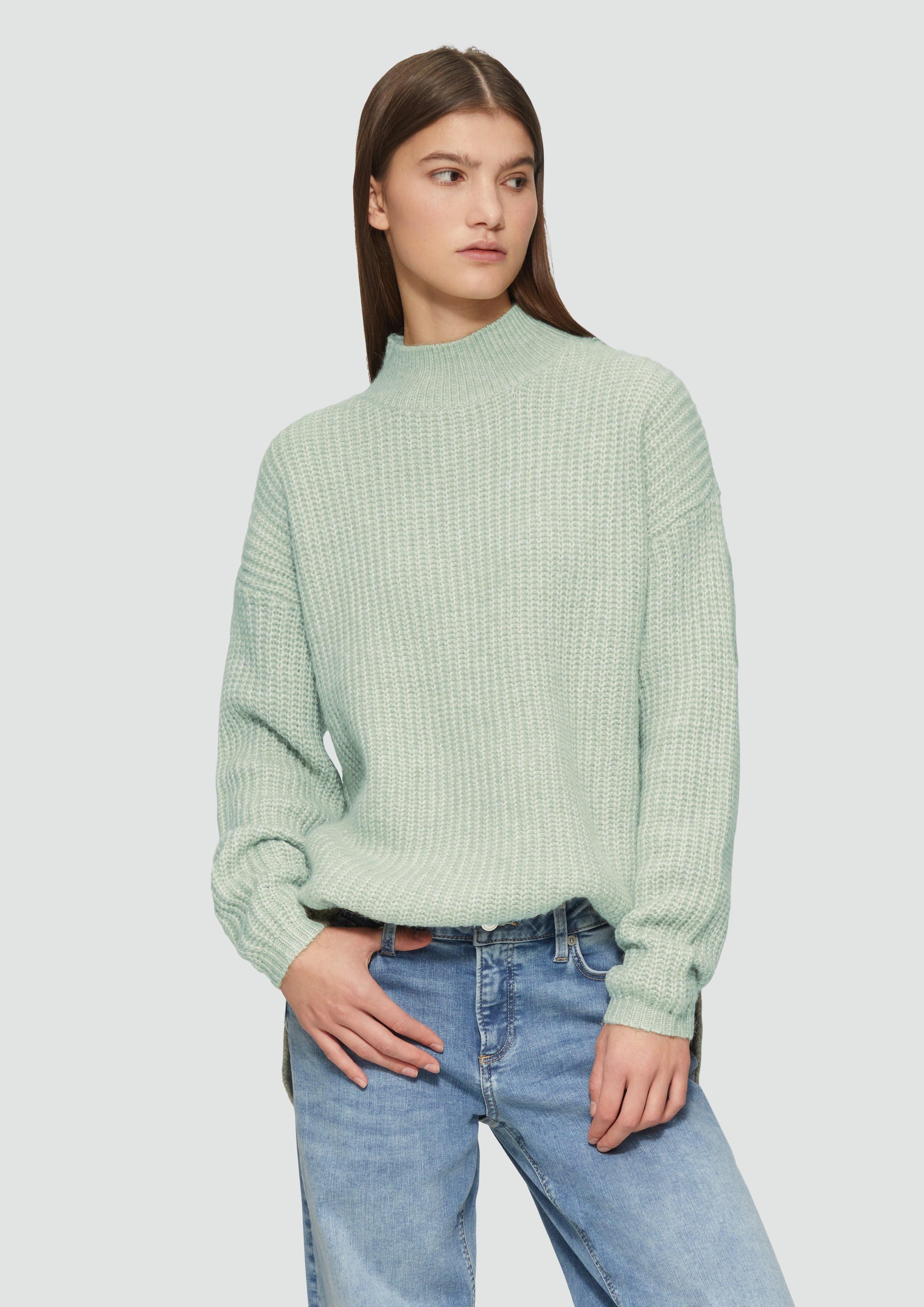 QS Strickpullover Weicher Strickpullover mit Rippstruktur günstig online kaufen