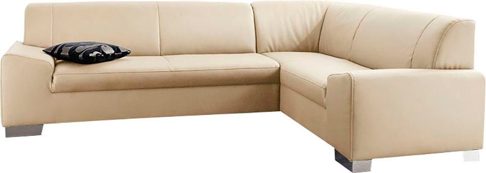 DOMO collection Ecksofa "Alisson, zeitlose Optik, flache Armlehnen, L-Form" günstig online kaufen