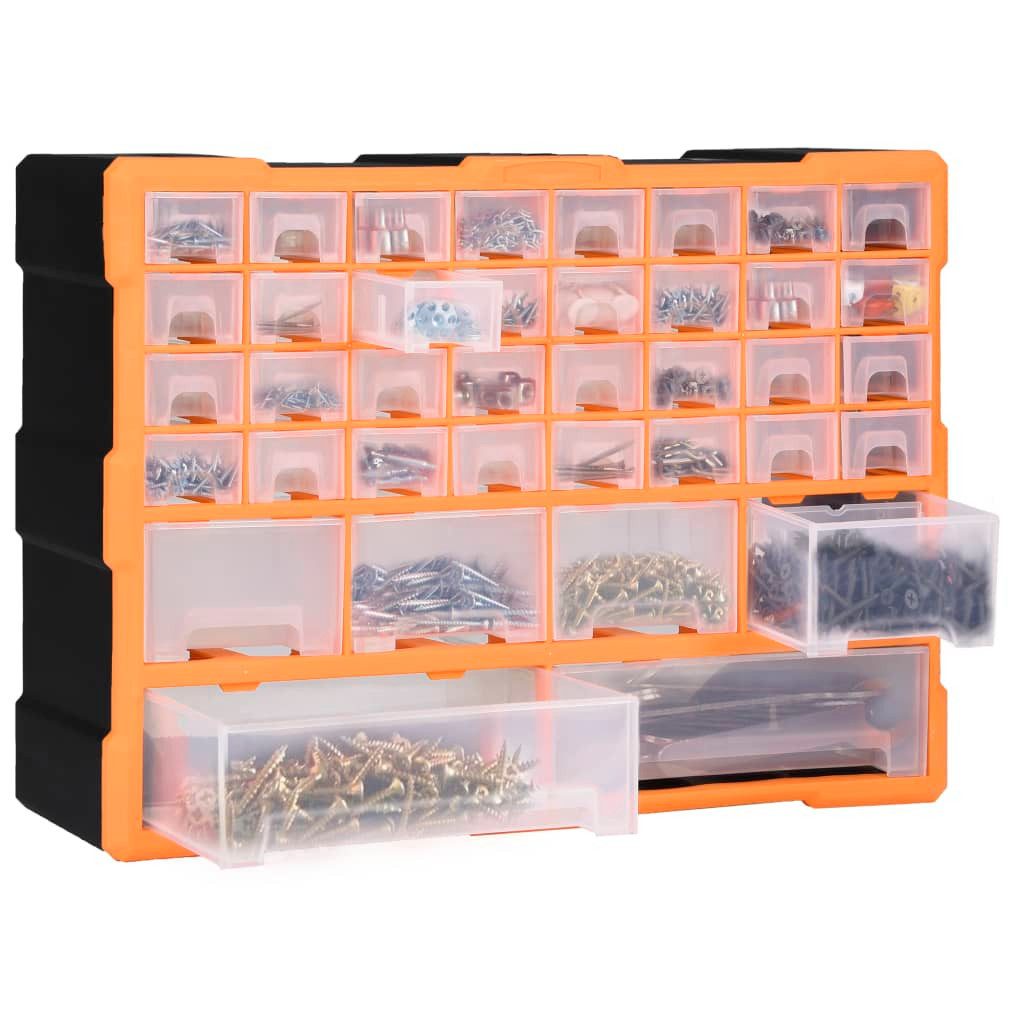 vidaXL Werkzeugkoffer 38 Schubladen Multi-Schubladen-Organizer mit 40 Schubladen 52x16x37,5