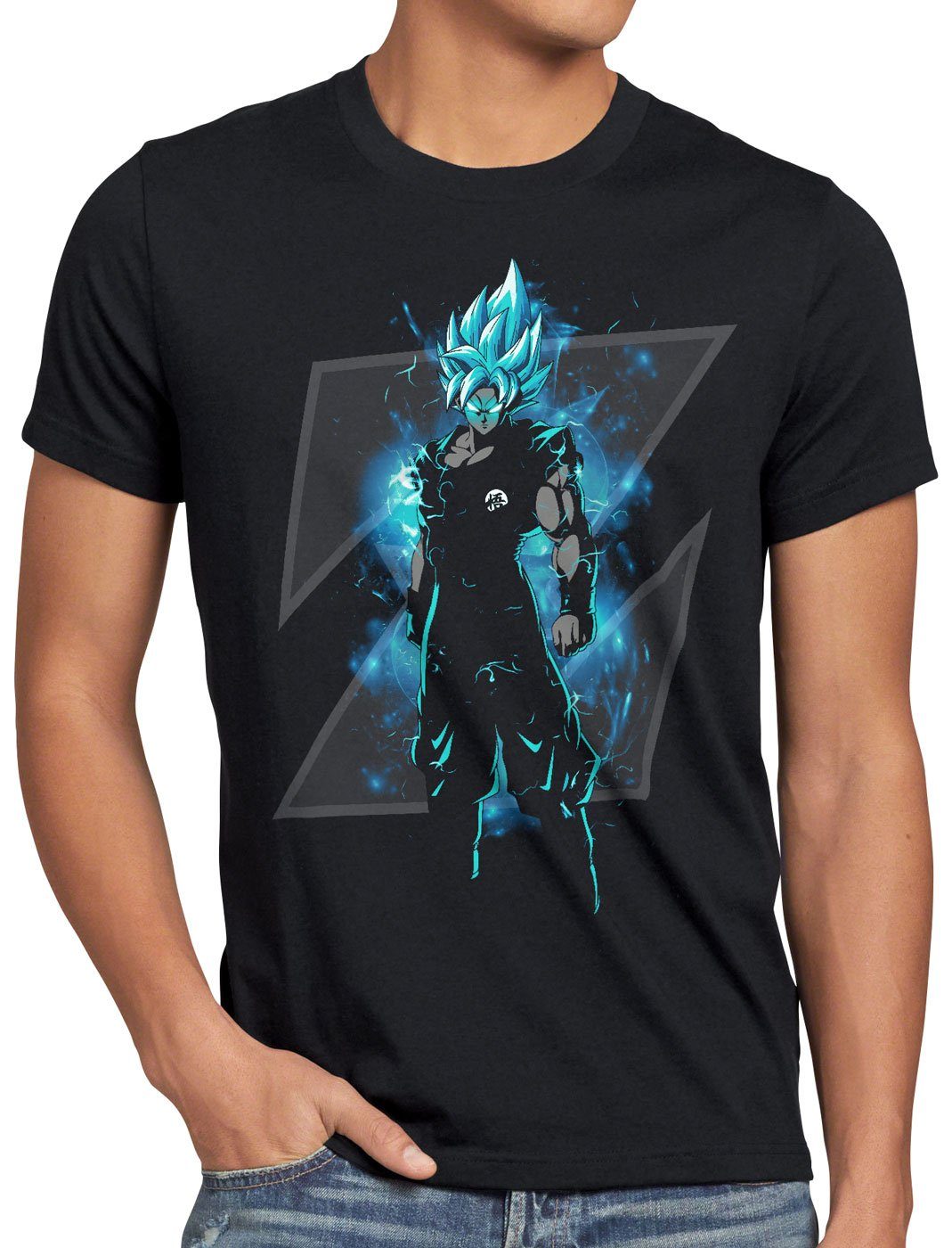 style3 T-Shirt Son-Goku Z Blue god modus super dragonball z gt songoku dbz günstig online kaufen